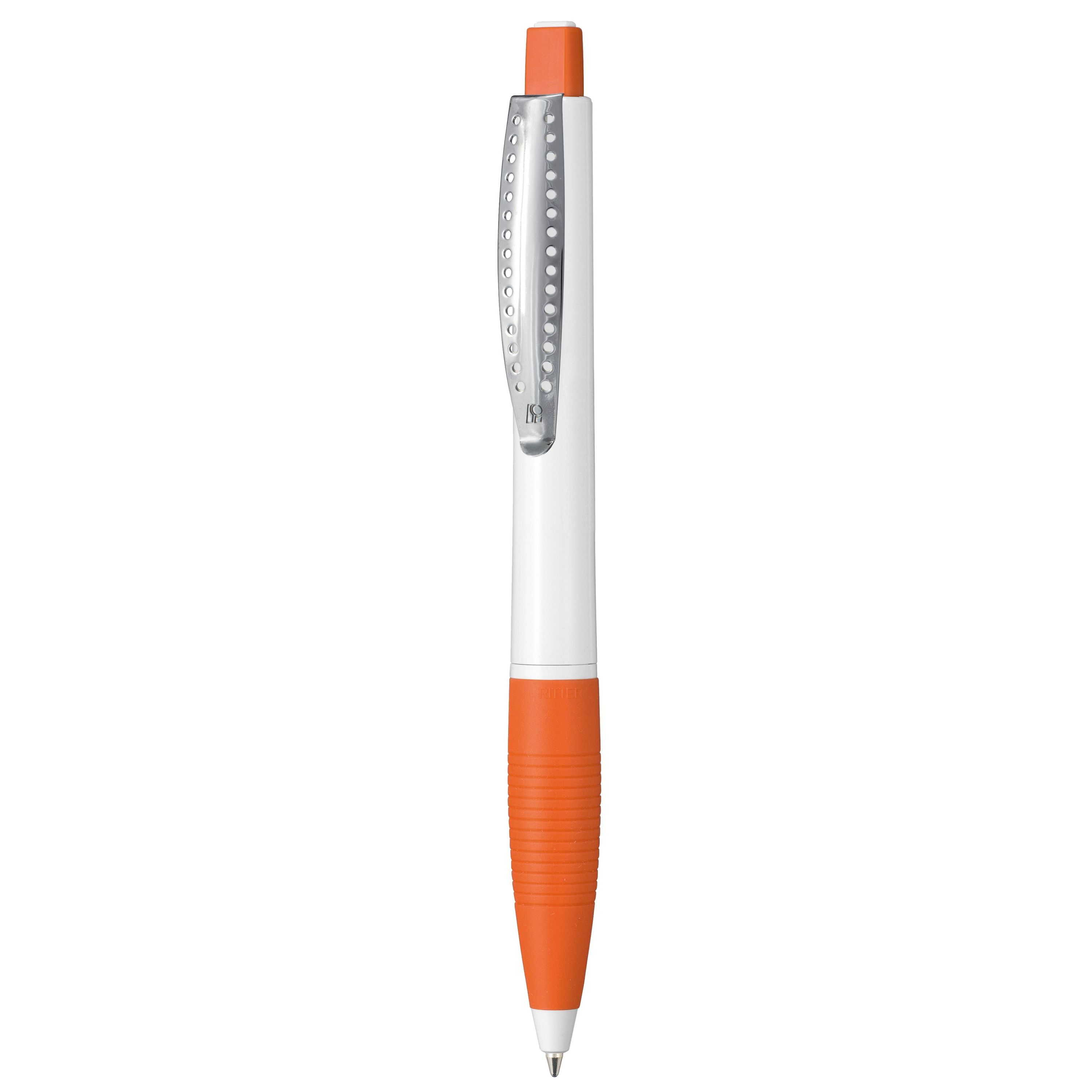 Kugelschreiber CLUB - weiss - orange-753