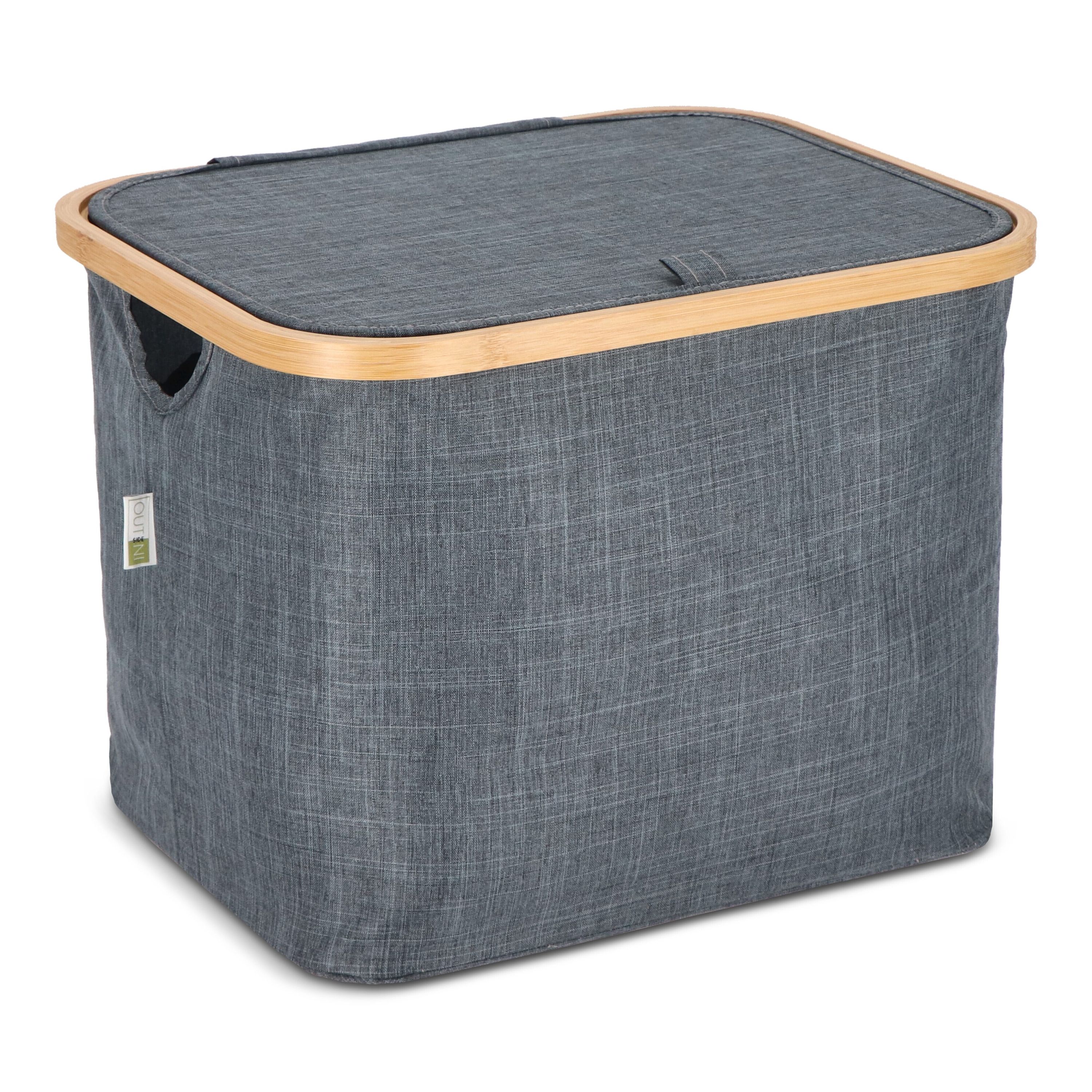 InSideOut faltbarer Korb mit Deckel Sogne 40,5 x 33 x 30cm rPET - dunkelgrau-163