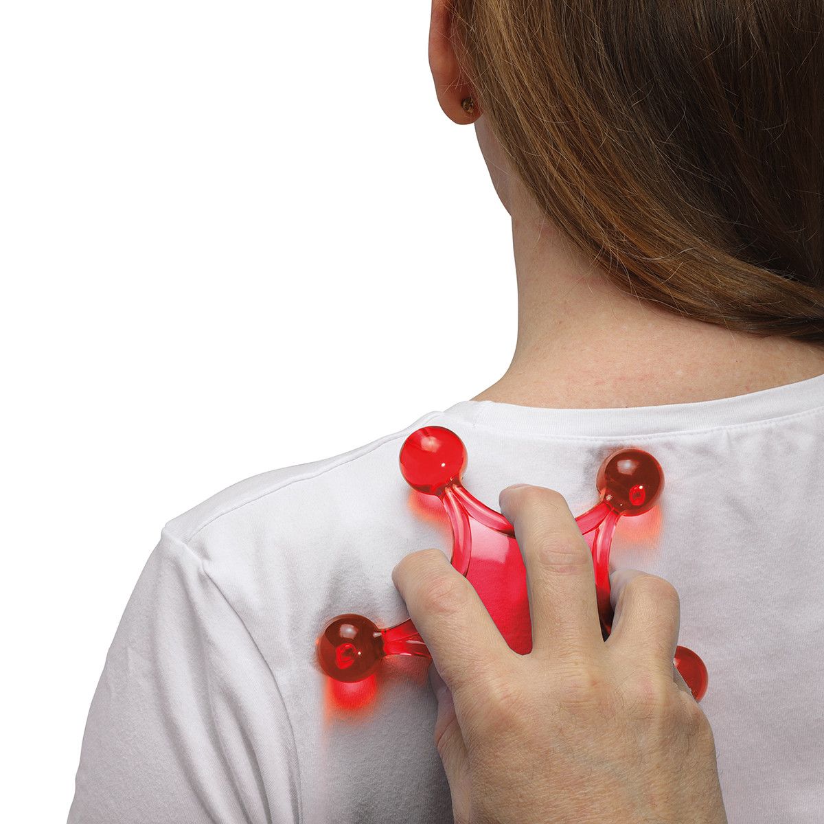 Massagestern - rot - transparent-806