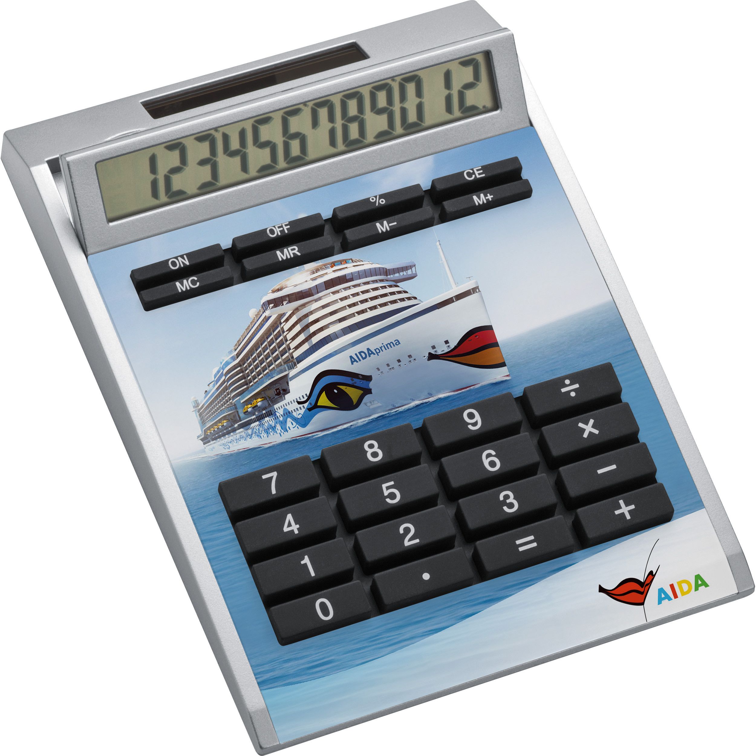 Tischrechner Eigendesign mit 12 Digits aus Kunststoff - weiß-345