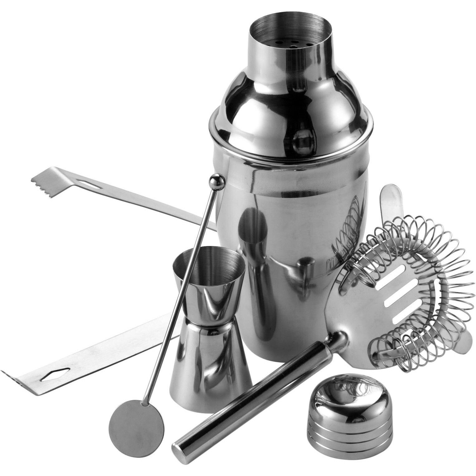 Cocktailshaker-Set aus Edelstahl Natalina - silber-80