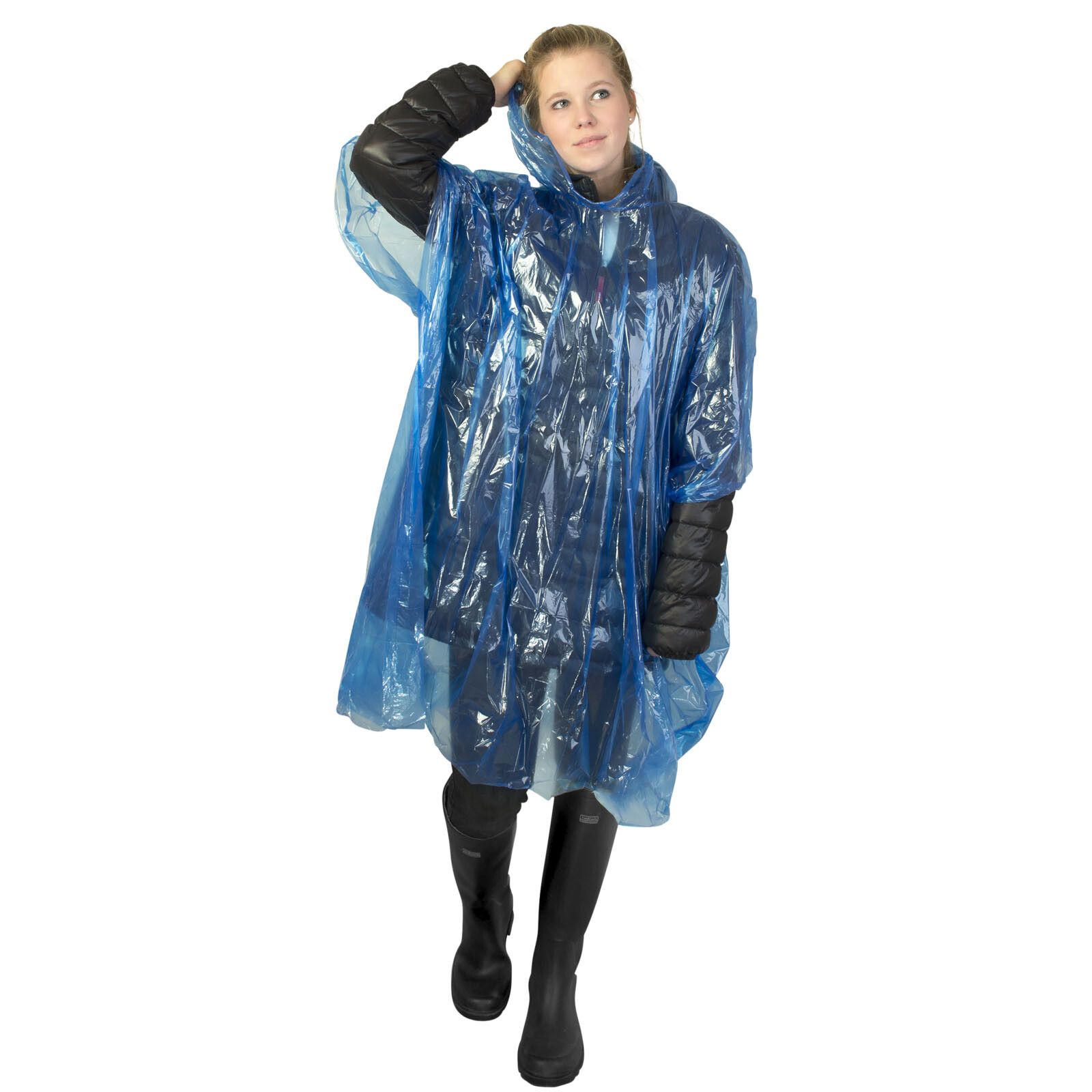 Ziva Einweg Regenponcho mit Hülle - royalblau-21