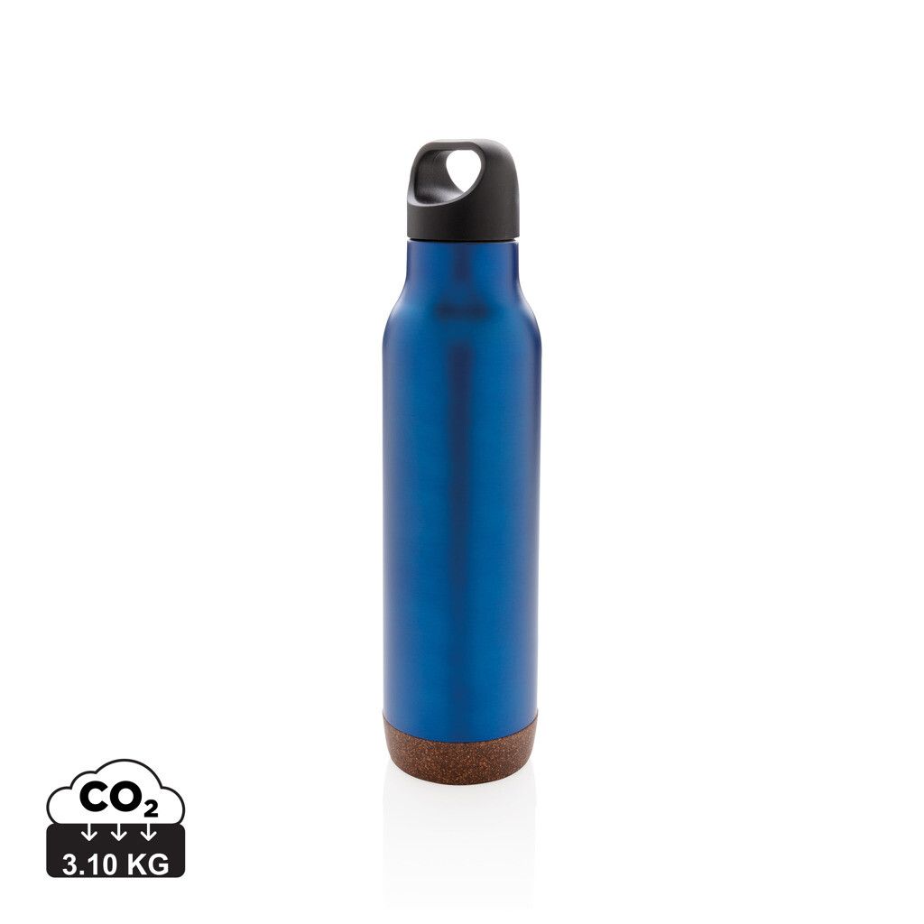 Auslaufsichere Vakuum-Flasche mit Kork - blau-667