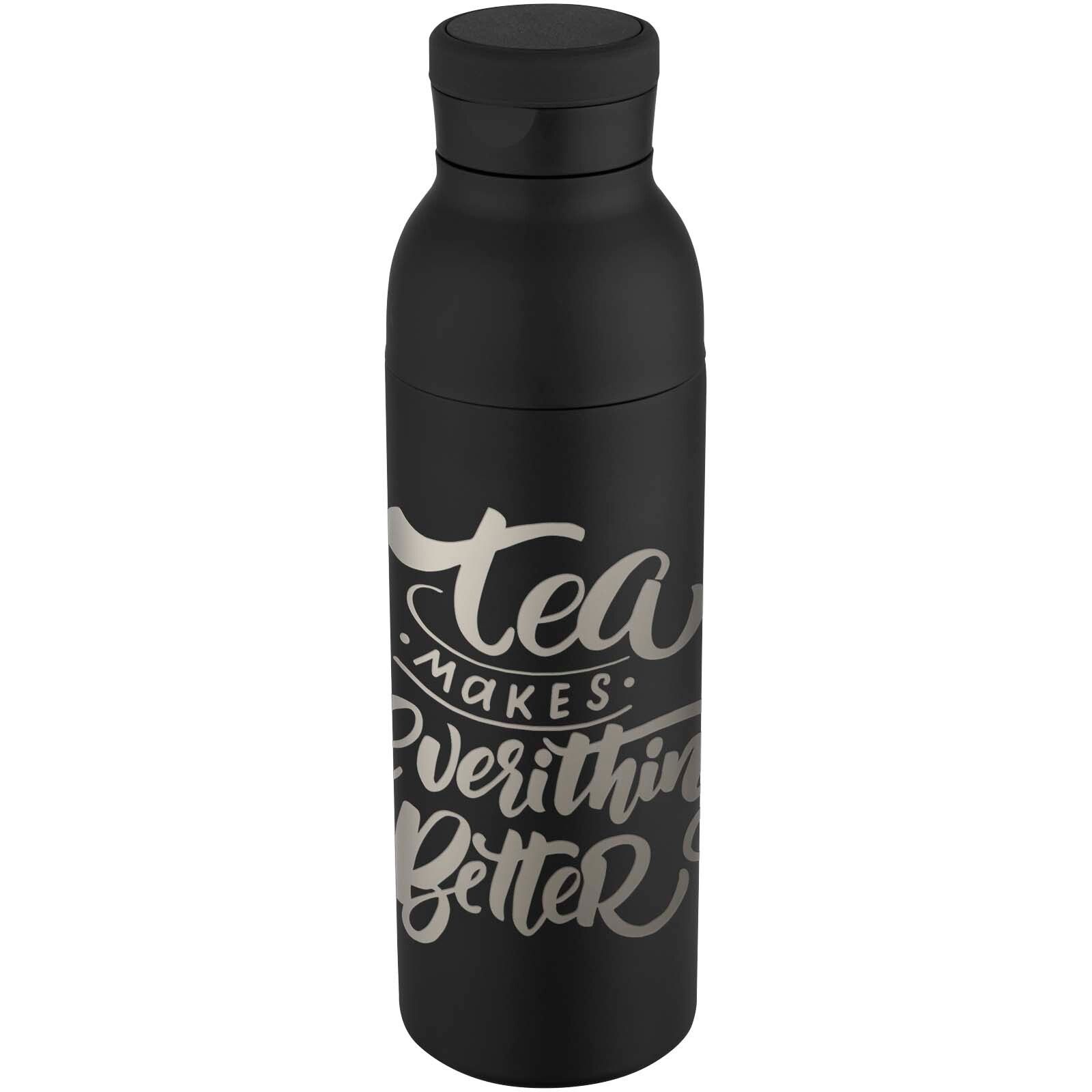 Illuminate 650 ml RCS doppelwandige Isolierflasche aus recyceltem Edelstahl - schwarz-514