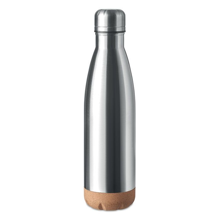 Doppelwandige Isolierflasche ASPEN CORK - mattsilber-228