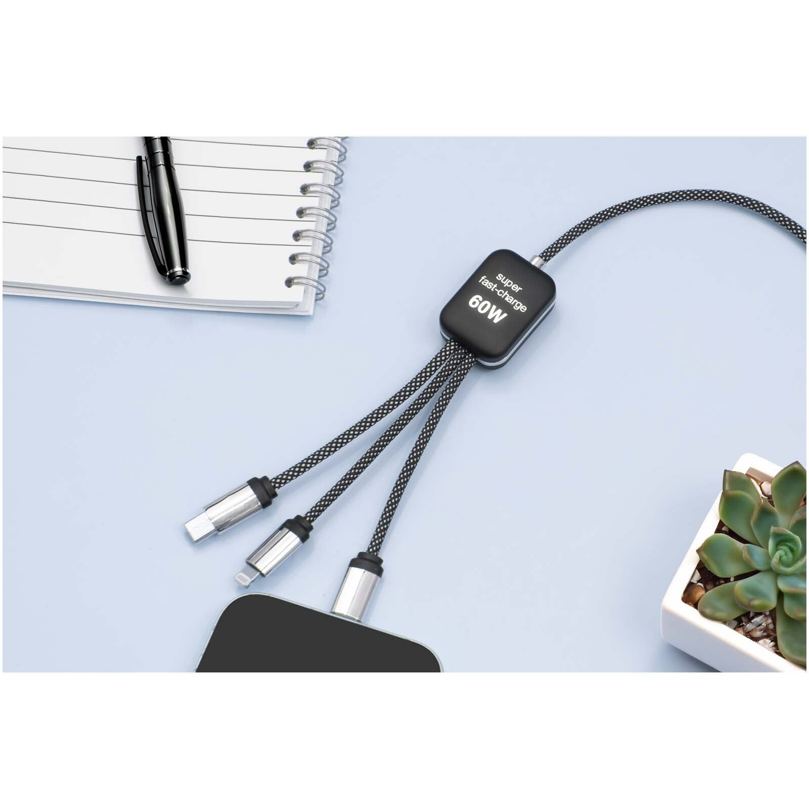 SCX.design C33 60W Typ C Ladekabel mit doppeltem Leuchtlogo  - heather schwarz-44