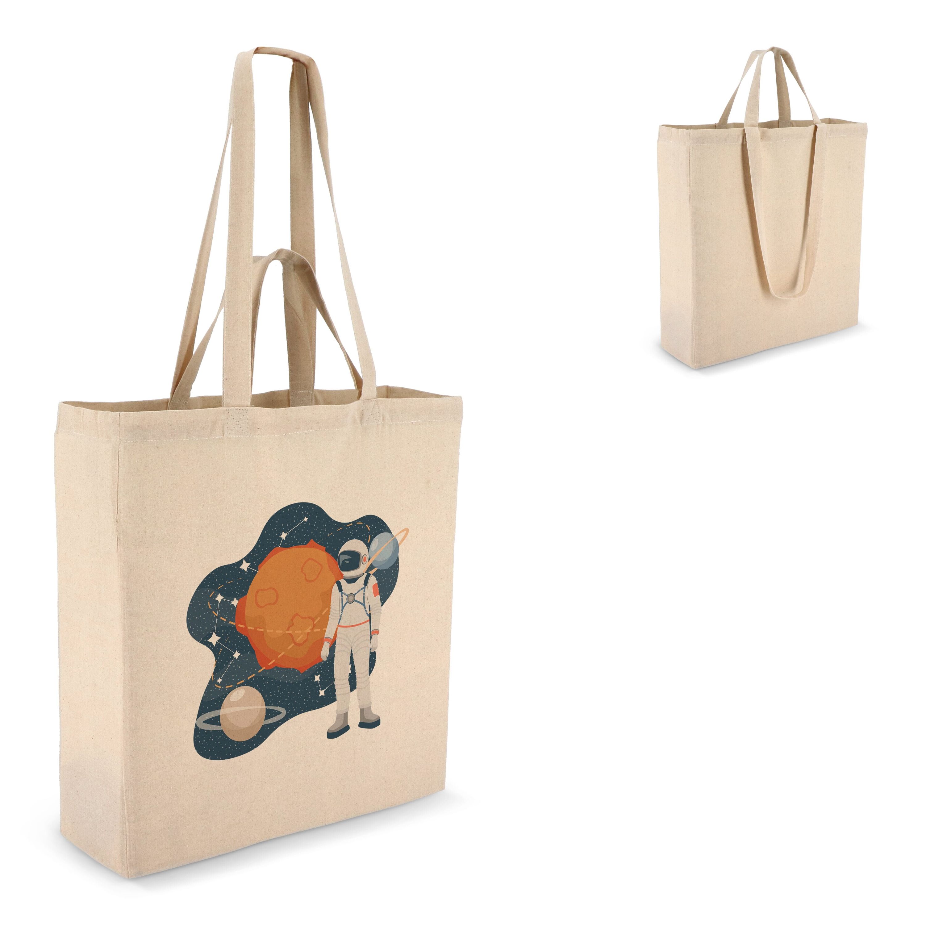 Tragetasche aus Baumwolle OEKO-TEX® 38 x 10 x 42cm 140g/m² - natur-667