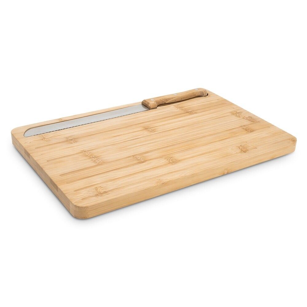 CATCHER Brotschneidebrett aus Bambus, inklusive Messer - natur-445