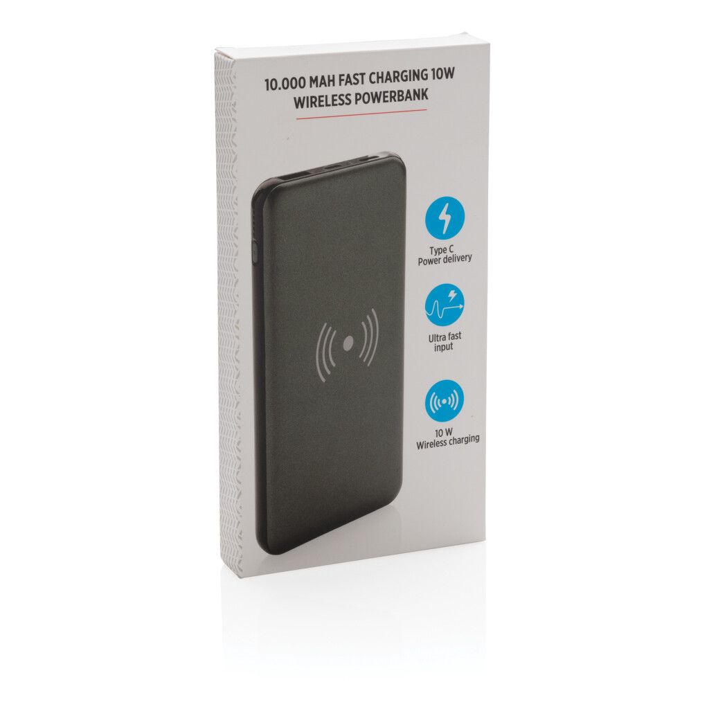 10.000 mAh FastCharging 10W Wireless Powerbank mit PD - grau-150
