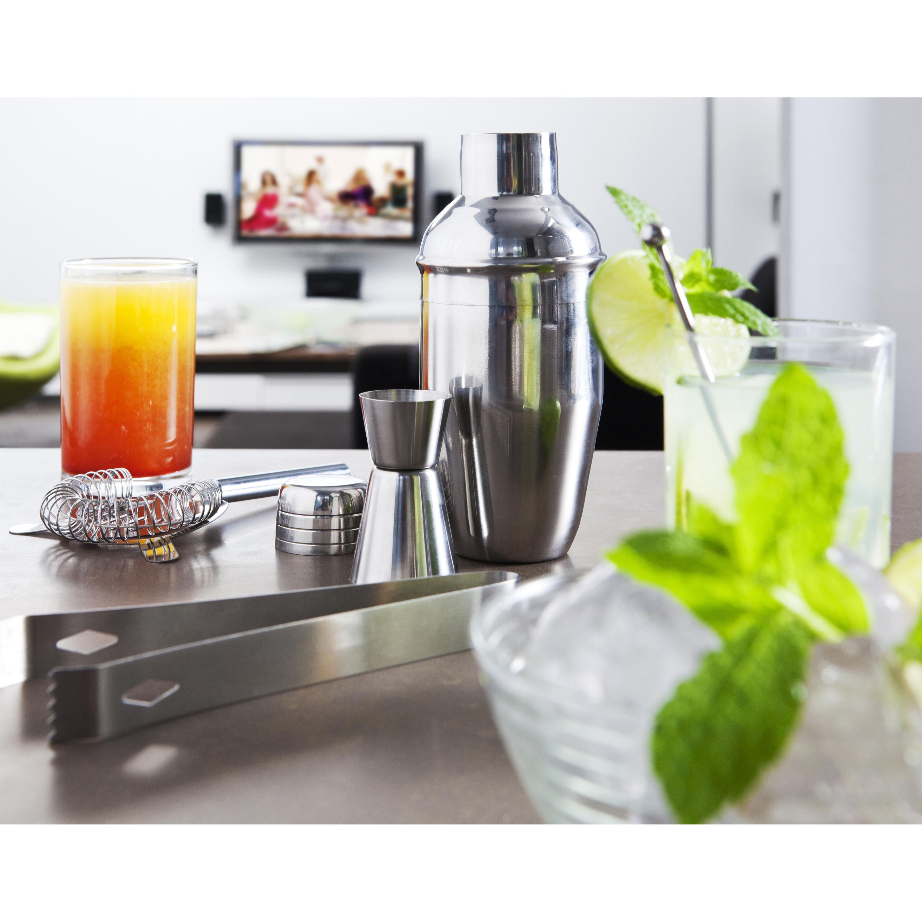 Cocktailshaker-Set aus Edelstahl Natalina - silber-279