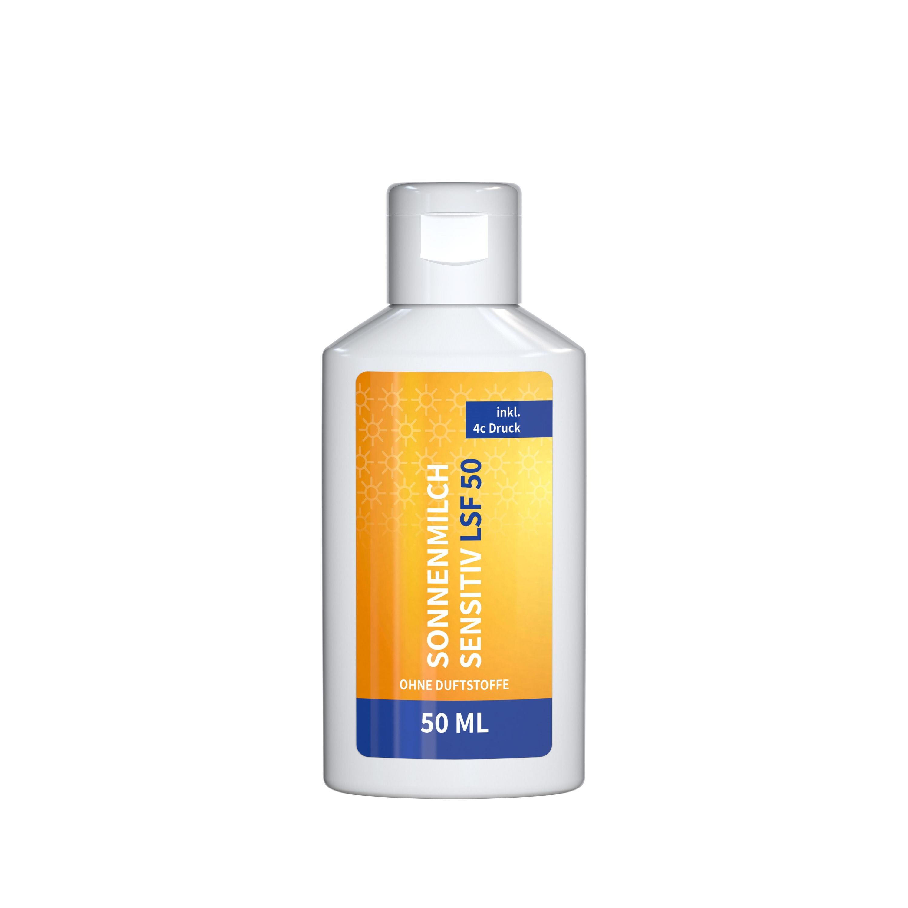 50 ml Flasche Sonnenmilch LSF 50 (sensitiv) Body Label-415