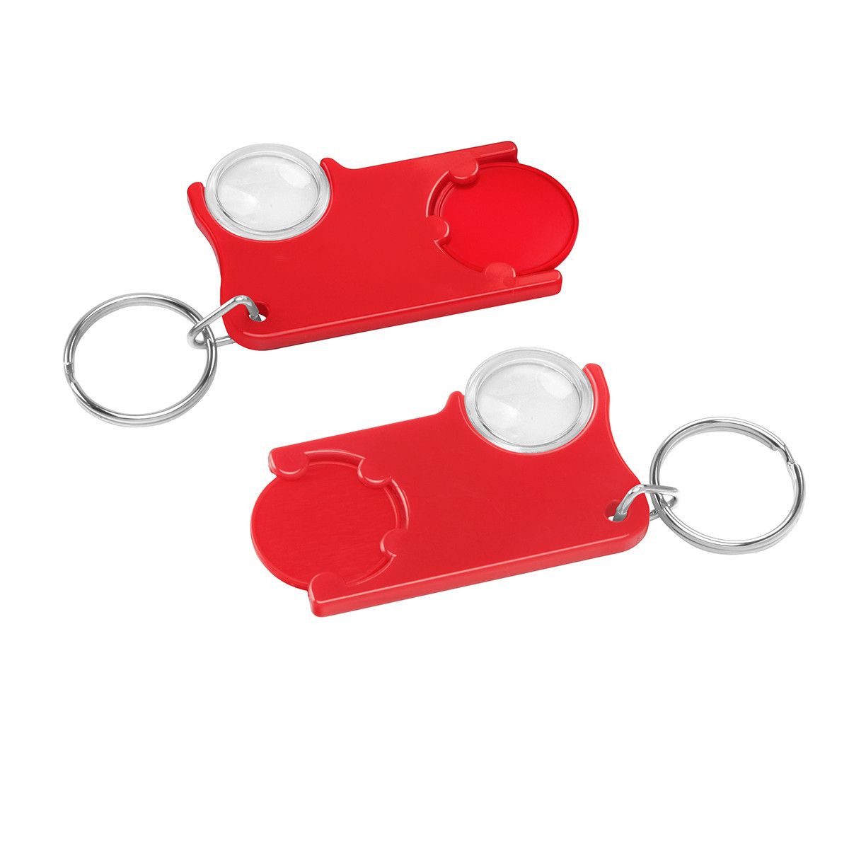 Chiphalter mit 1€-Chip und Lupe - rot, rot-941
