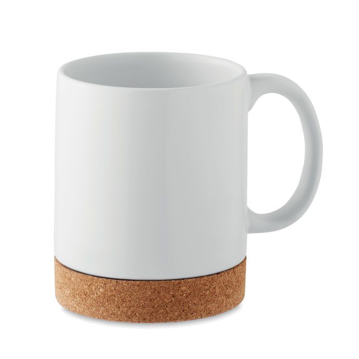 Keramikbecher Subli mit Kork 280 ml KAROO SUBLIM - weiß-506