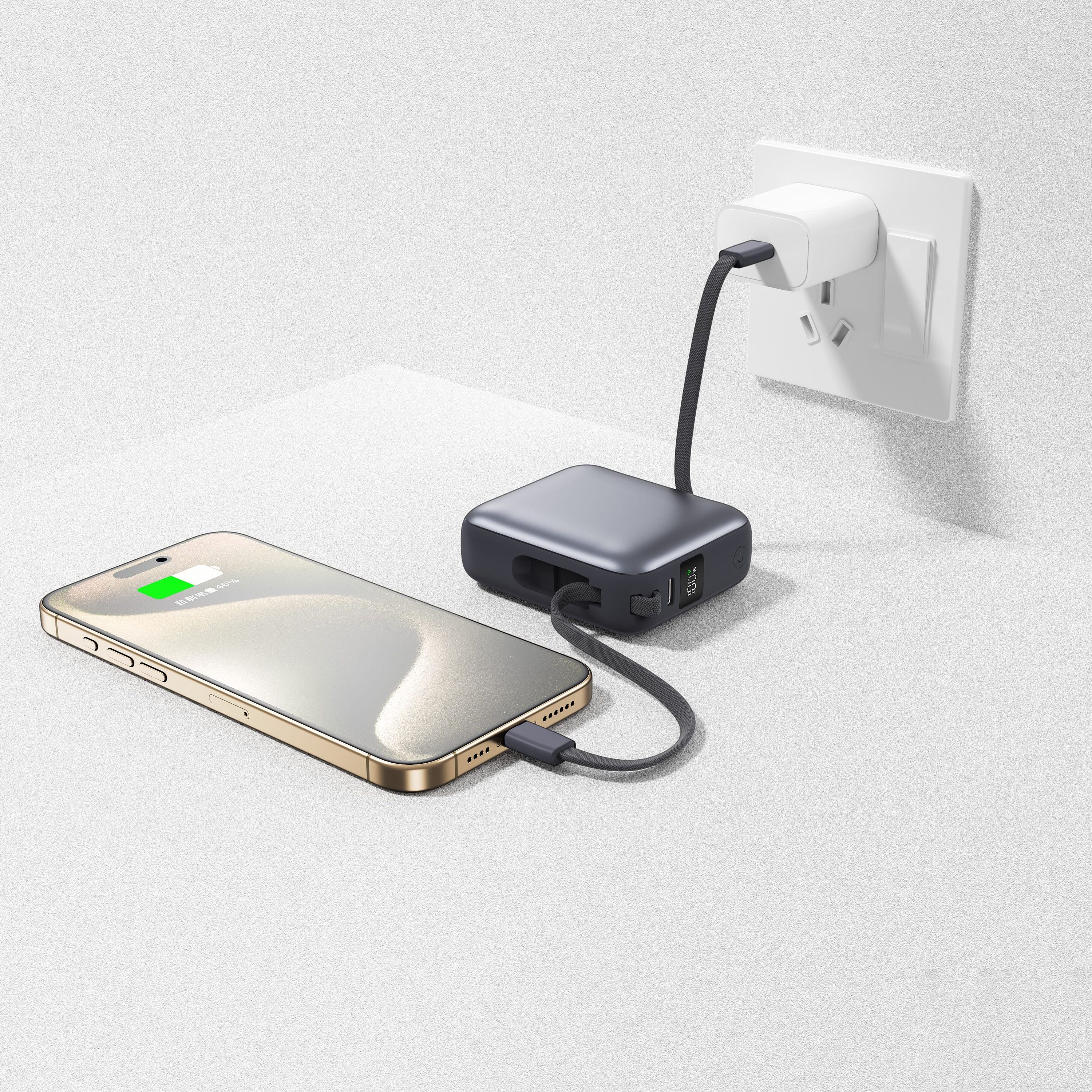 Nova Powerbank 22,5 W Power Delivery mit integrierten Kabeln 10.000 mAh - dunkelgrau-492