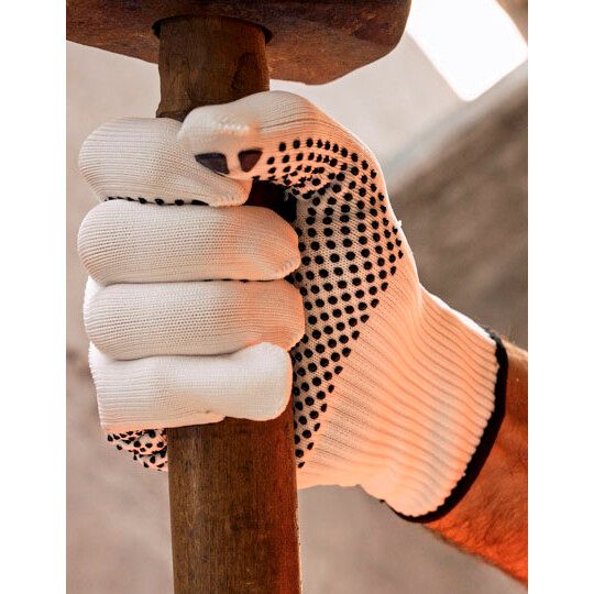 Finely Knitted Working Gloves Konya - white - black-767