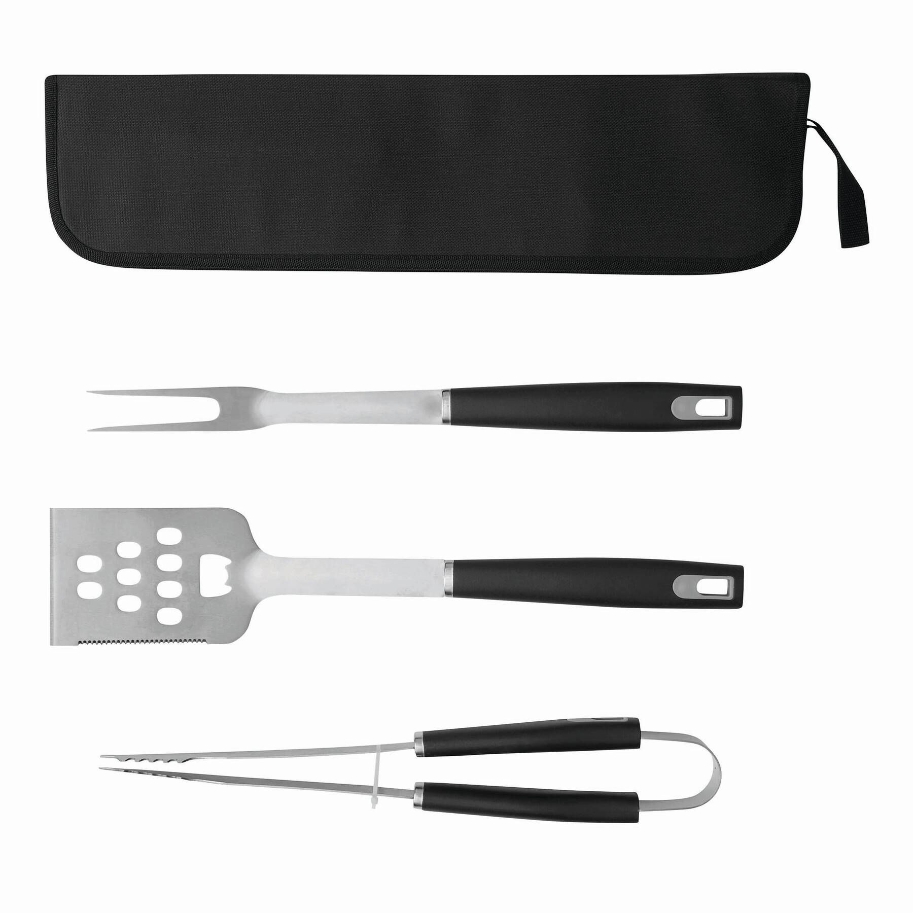 Edelstahl-Grillbesteck PRETTY BBQ - schwarz - silber-309