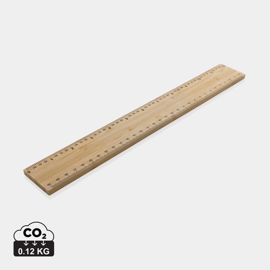 Timberson extra dickes 30cm doppelseitiges Bambuslineal - braun-899