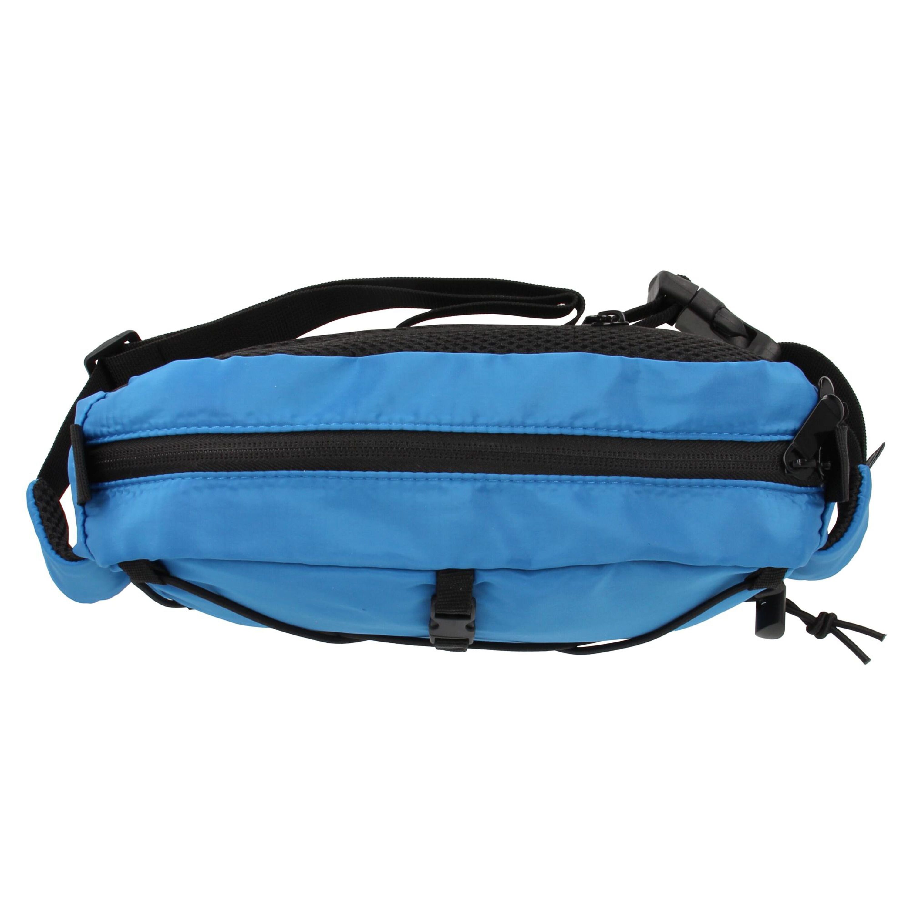 Umhängetasche aus R-PET mit Kordelzug - blau-561