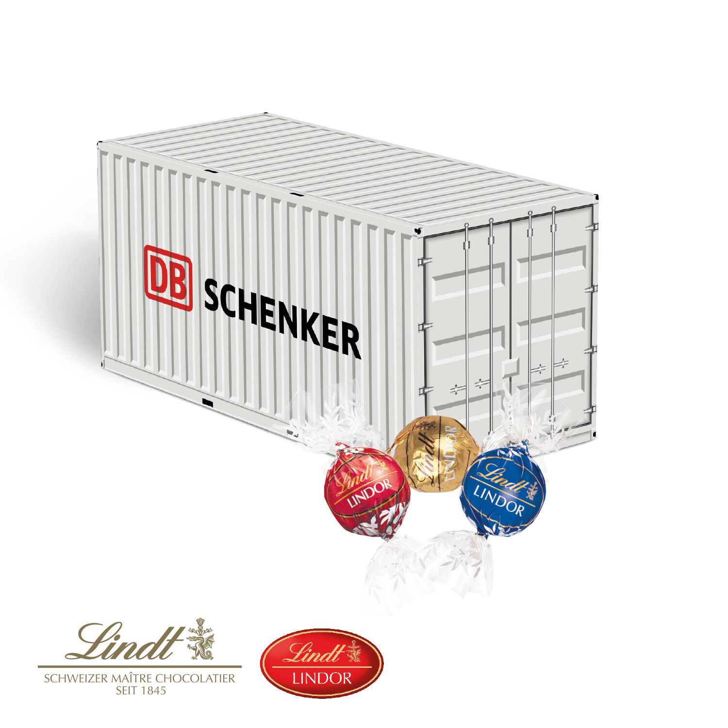 3D Präsent "Container" mit Lindt Lindor Pralinés-913