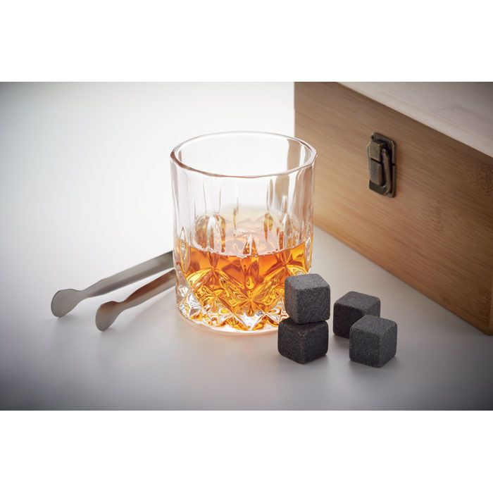 Whisky Set in Bambus Box INVERNESS - holz-444