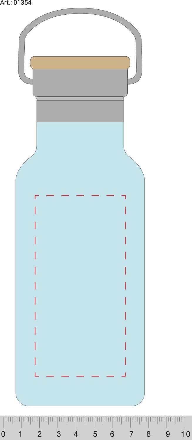 Veredelungsposition mittig auf Flasche