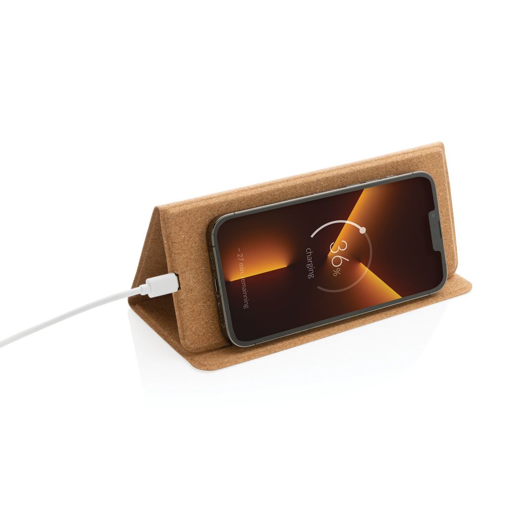 Wireless 10W Kork-Mauspad mit Ladefunktion und Ständer - braun-529