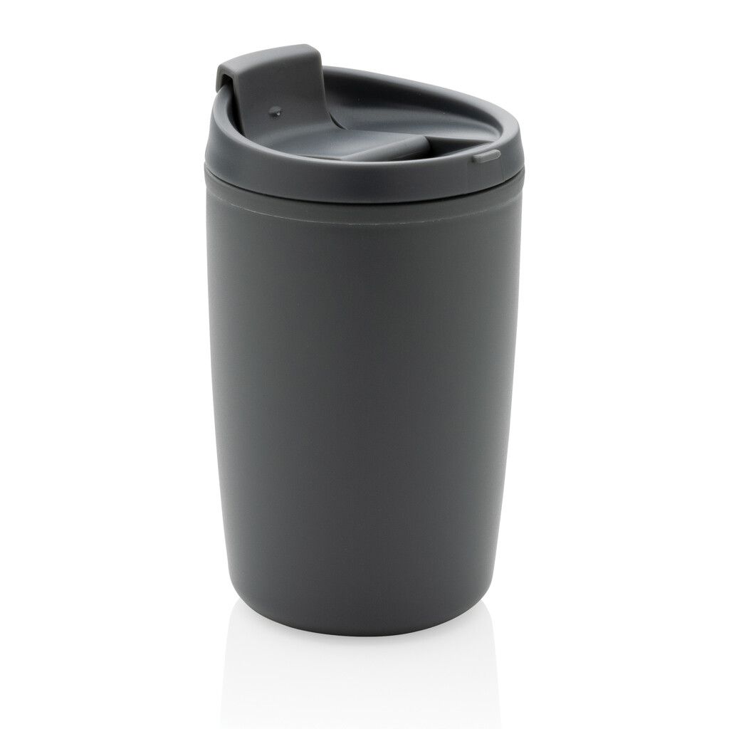 GRS recycelter PP-Becher mit Flip-Deckel - grau-718