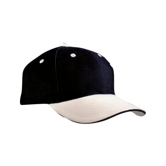 6-Panel Sandwich Cap - navy - white-934