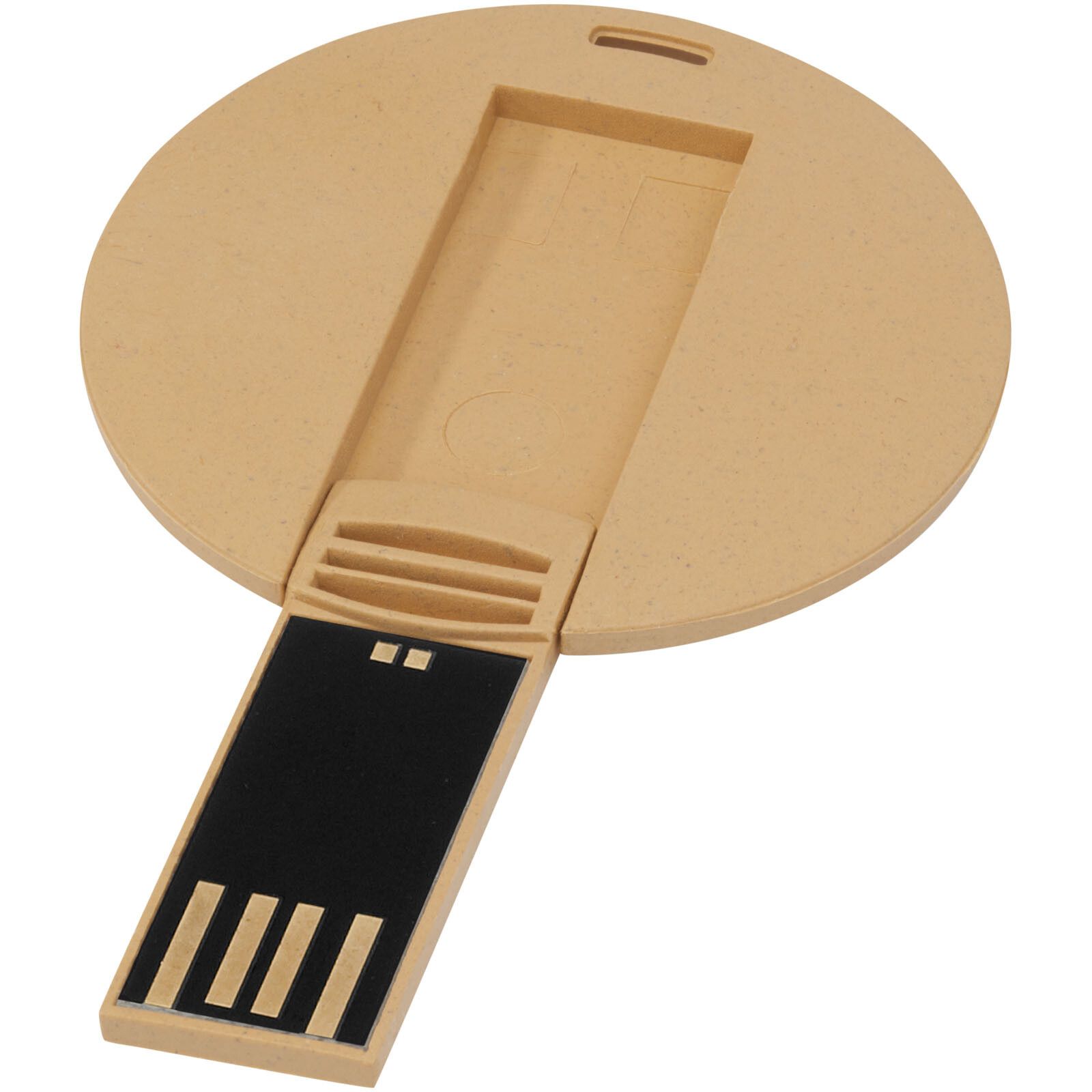 Runder ausklappbarer USB Stick - Kraftpapier - 8 GB-729