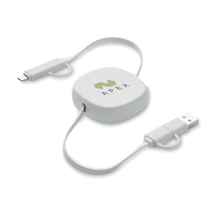 Einziehbares Ladekabel 60W LINEA - weiß-473