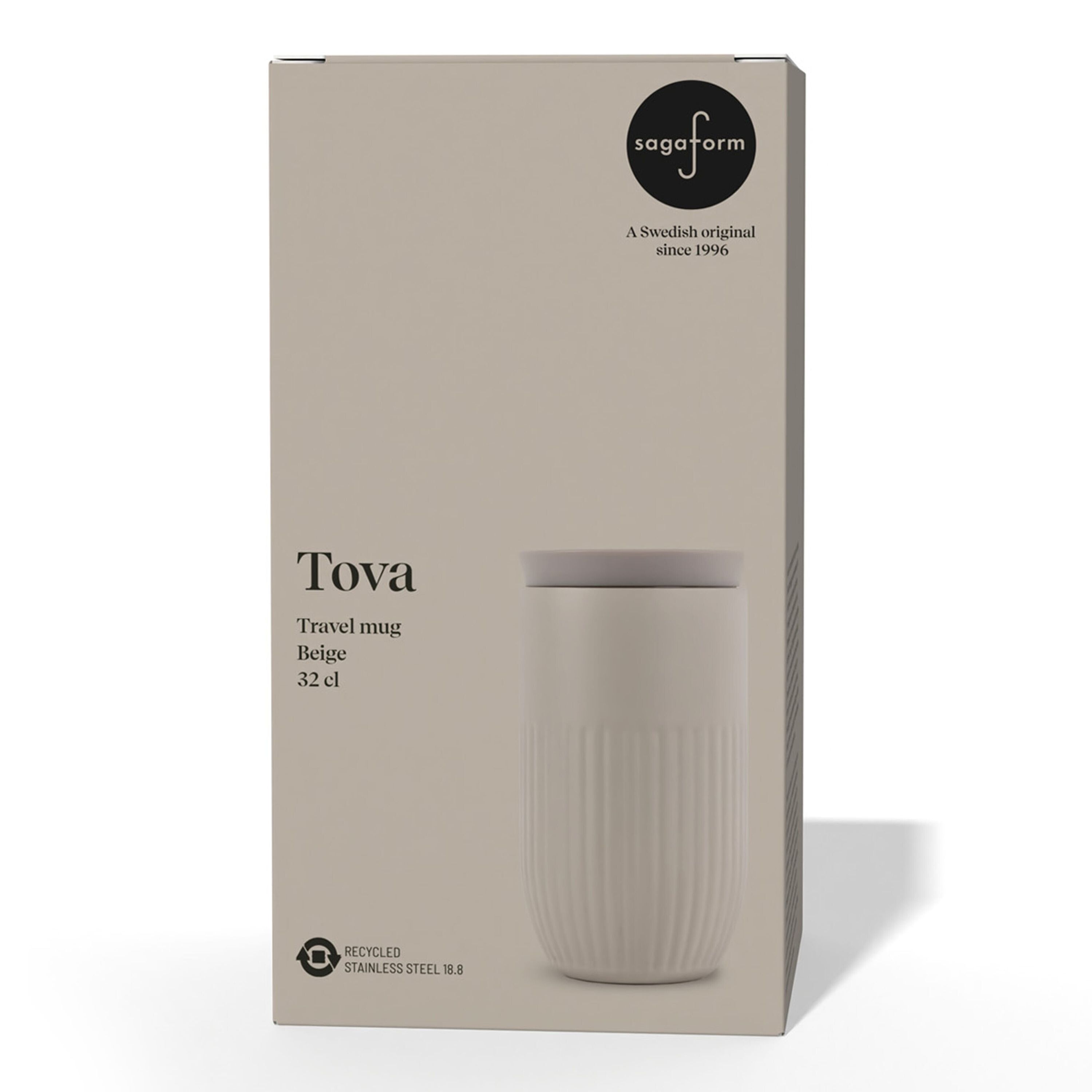 Sagaform Tova isolierter Becher, 320 ml auslaufsicher und spülmaschinenfest - beige-746