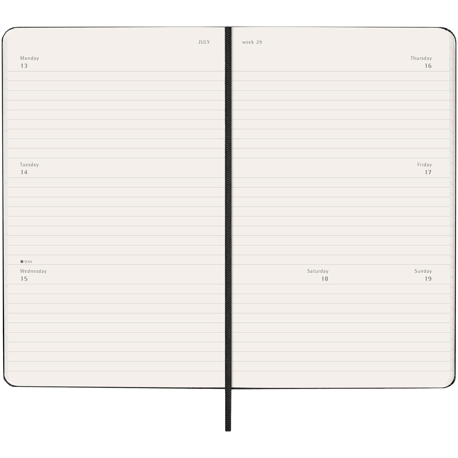 Moleskine Hardcover 12 Monate Wochenkalender L horizontal - schwarz-979