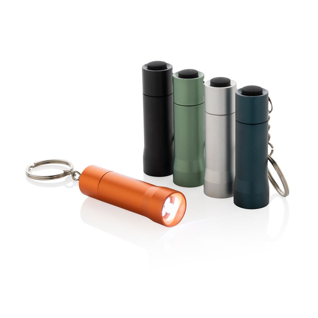 Flash Schlüsselanhänger-Taschenlampe aus RCS rec. Aluminium - orange-413