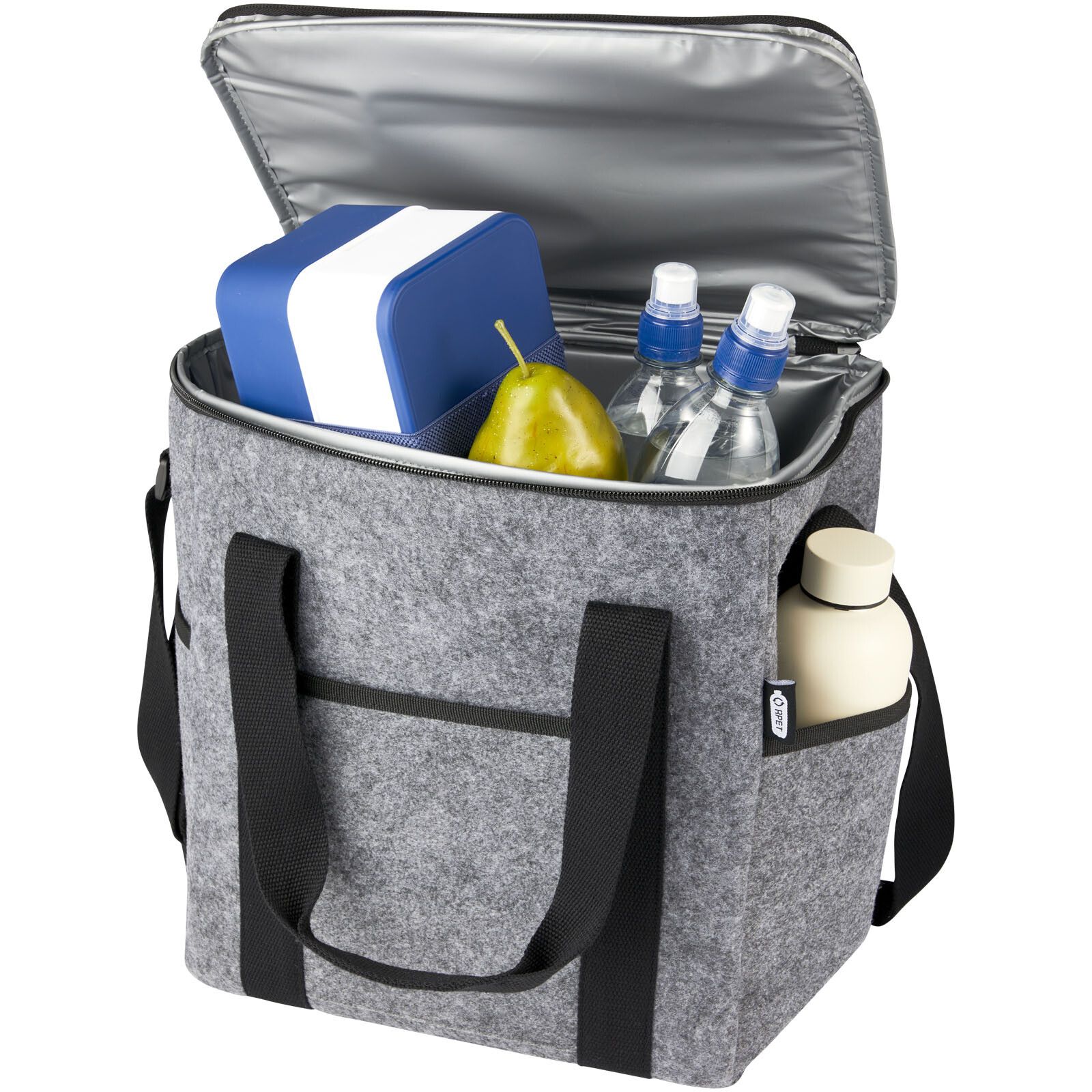 Felta Kühltasche aus GRS-recyceltem Filz 21 L - mittelgrau-628