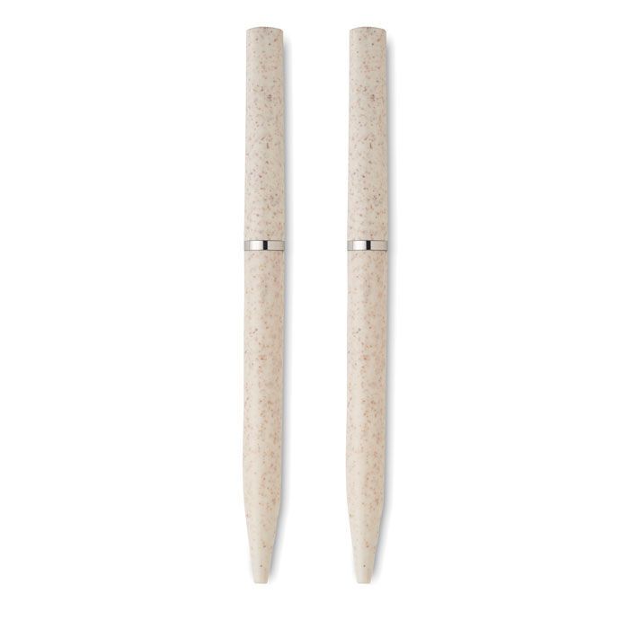 Schreibgeräte-Set Stroh/ABS PEAT - beige-923