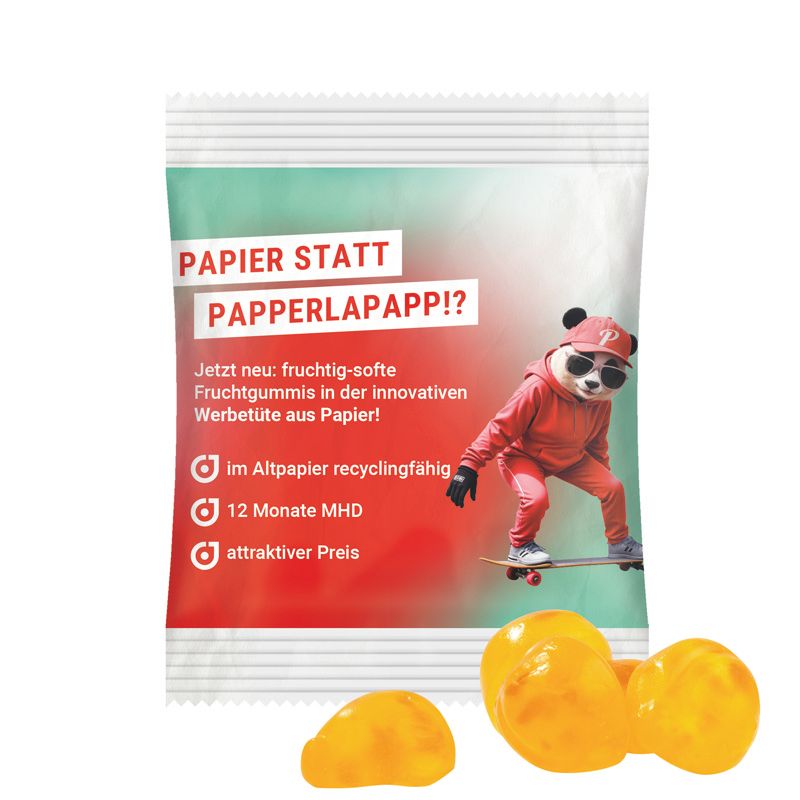 Minitüte 15 g, recyclingfähiges PapierPlus Pro weiß, Trolli Vitamin Fruchtgummi-981