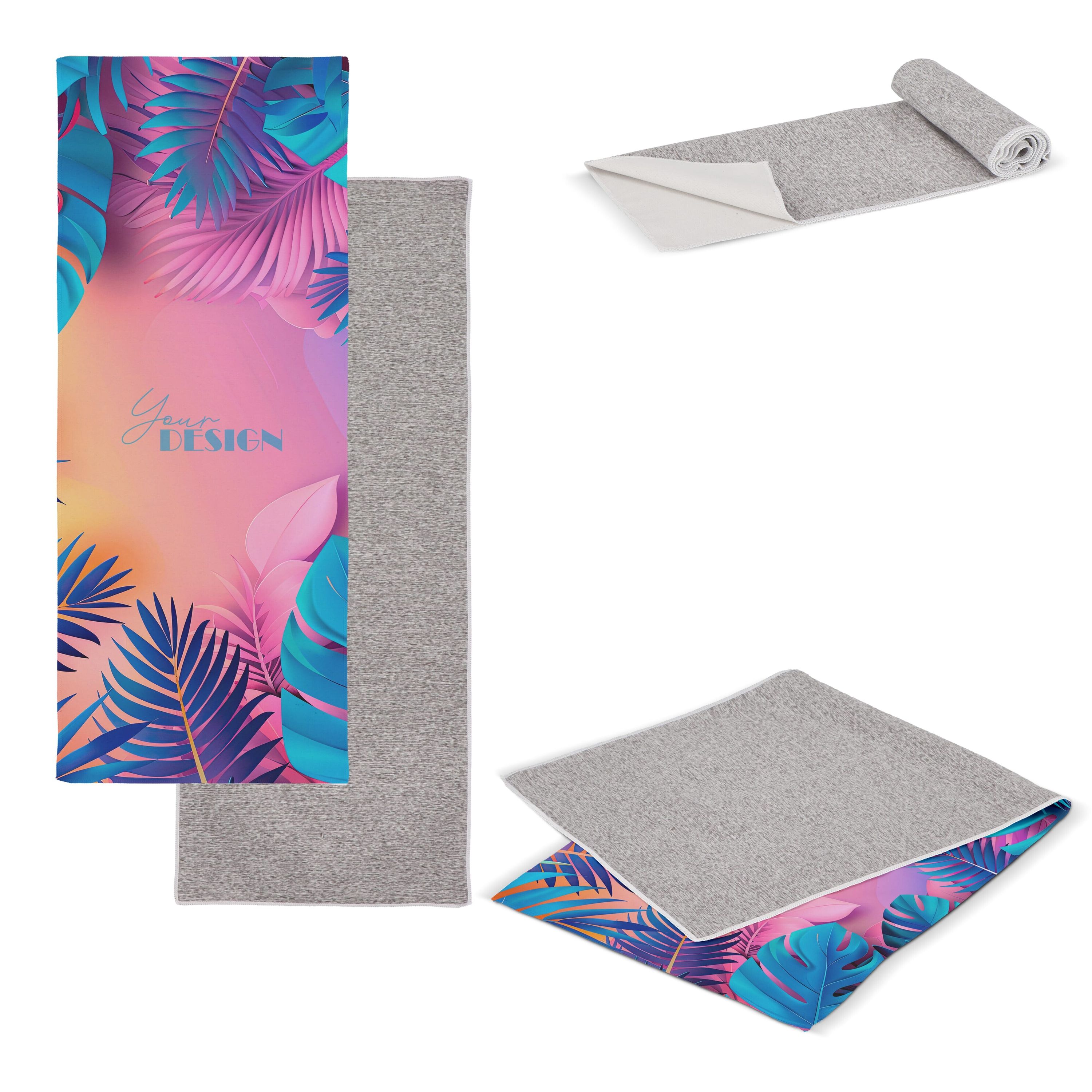 Schnelltrocknendes Handtuch R-PET 30 x 80 cm Sublimation - weiss  -  grau-602