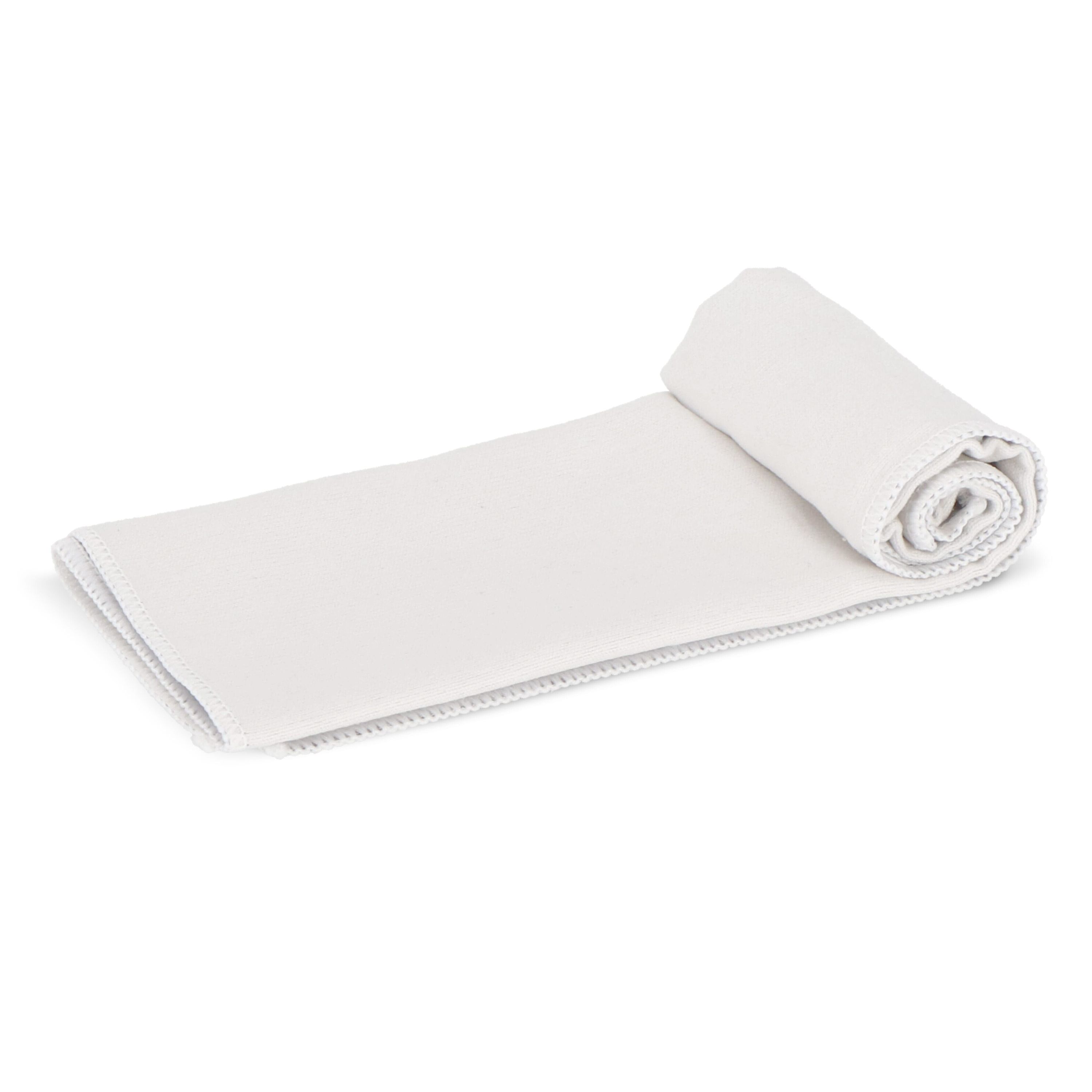 Schnelltrocknendes Golfhandtuch mit Haken R-PET 30 x 30 cm Sublimation - weiss  -  grau-544