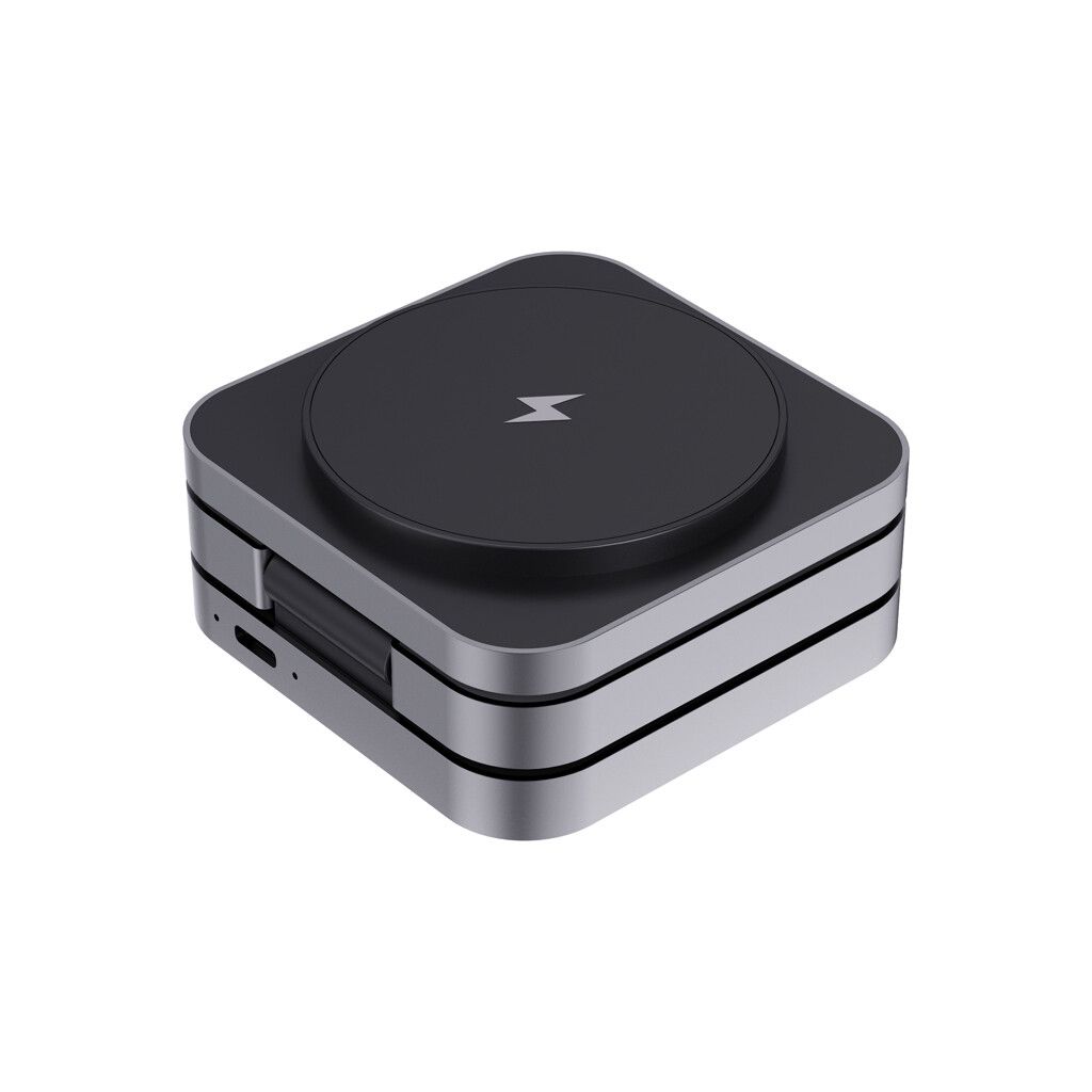 Terra faltbares 3-in-1 15W Charger aus RCS rec. Aluminium - grau-337