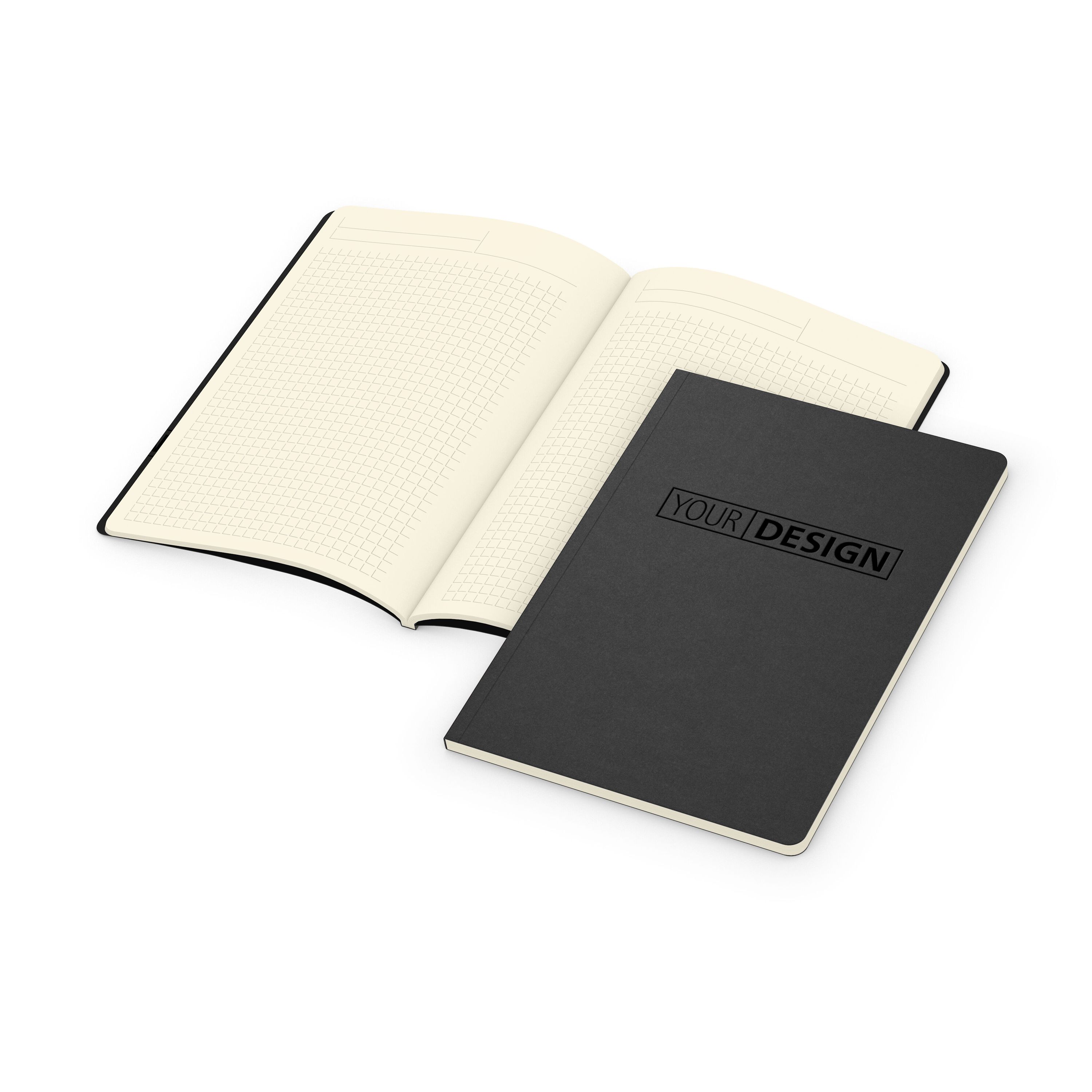 Notizbuch Copy-Book, A5, Winkelkaro, schwarz-282