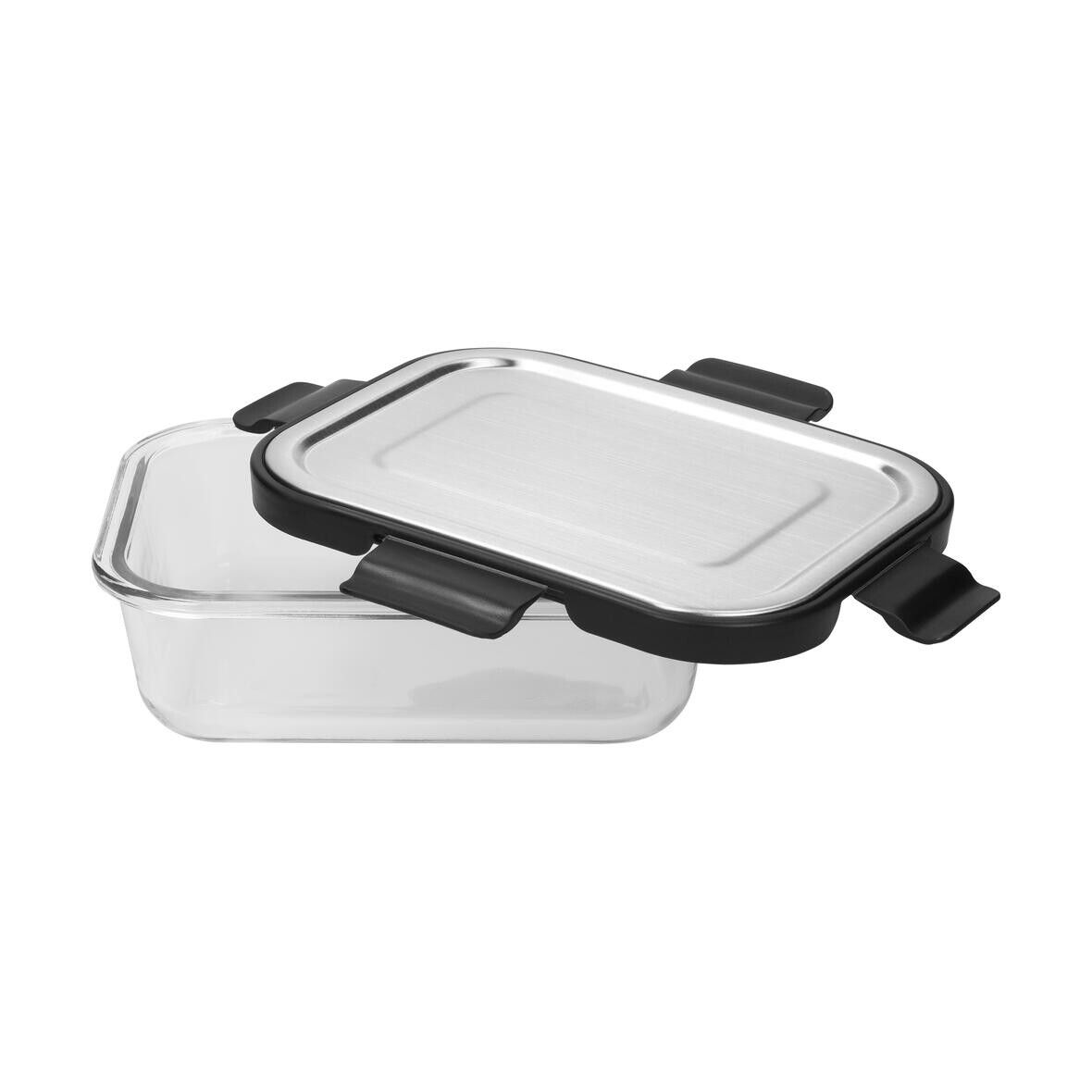 Glasbox LOKA, 640 ml - schwarz - transparent-446