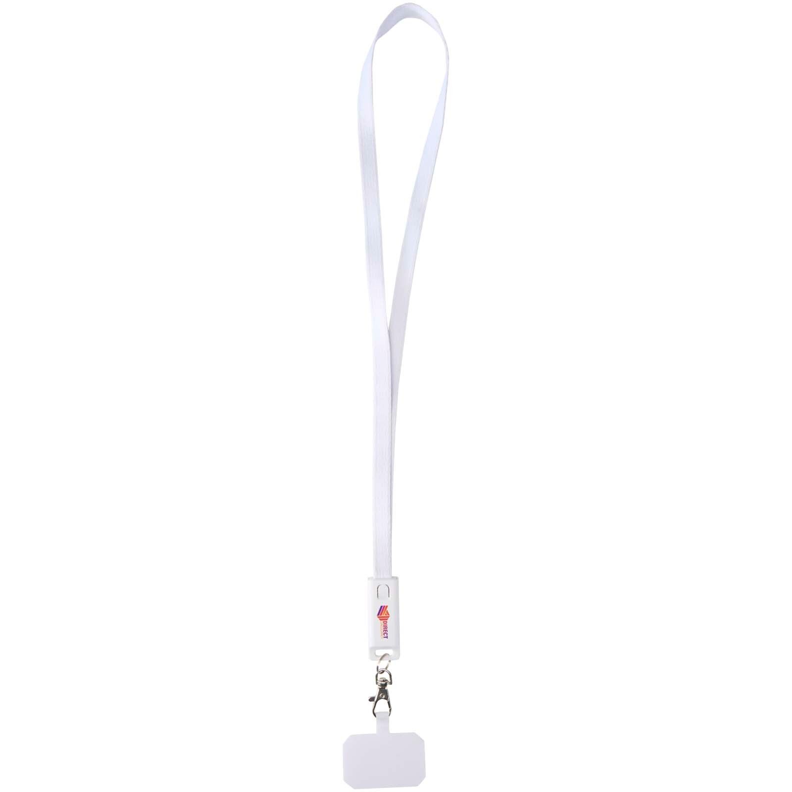 Franz 5 in 1 Lanyard Kabel  Kunststoff für Smartphones mit integrierter Datensynchronisierung und 65 W Schnellladefunktion - weiss-909