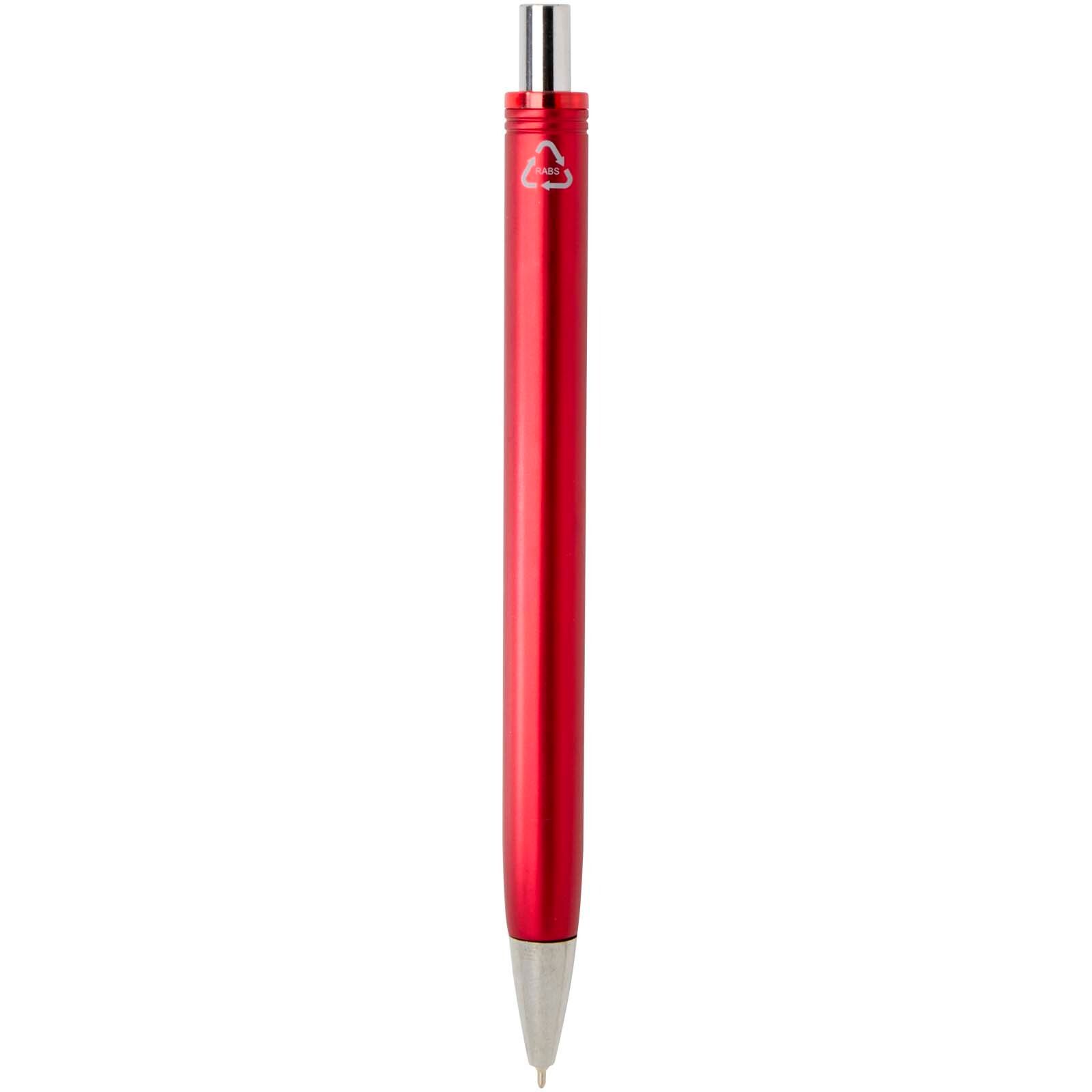 Feld RCS recycelter Kugelschreiber mit Metallic-Finish (schwarze Mine) - rot-144