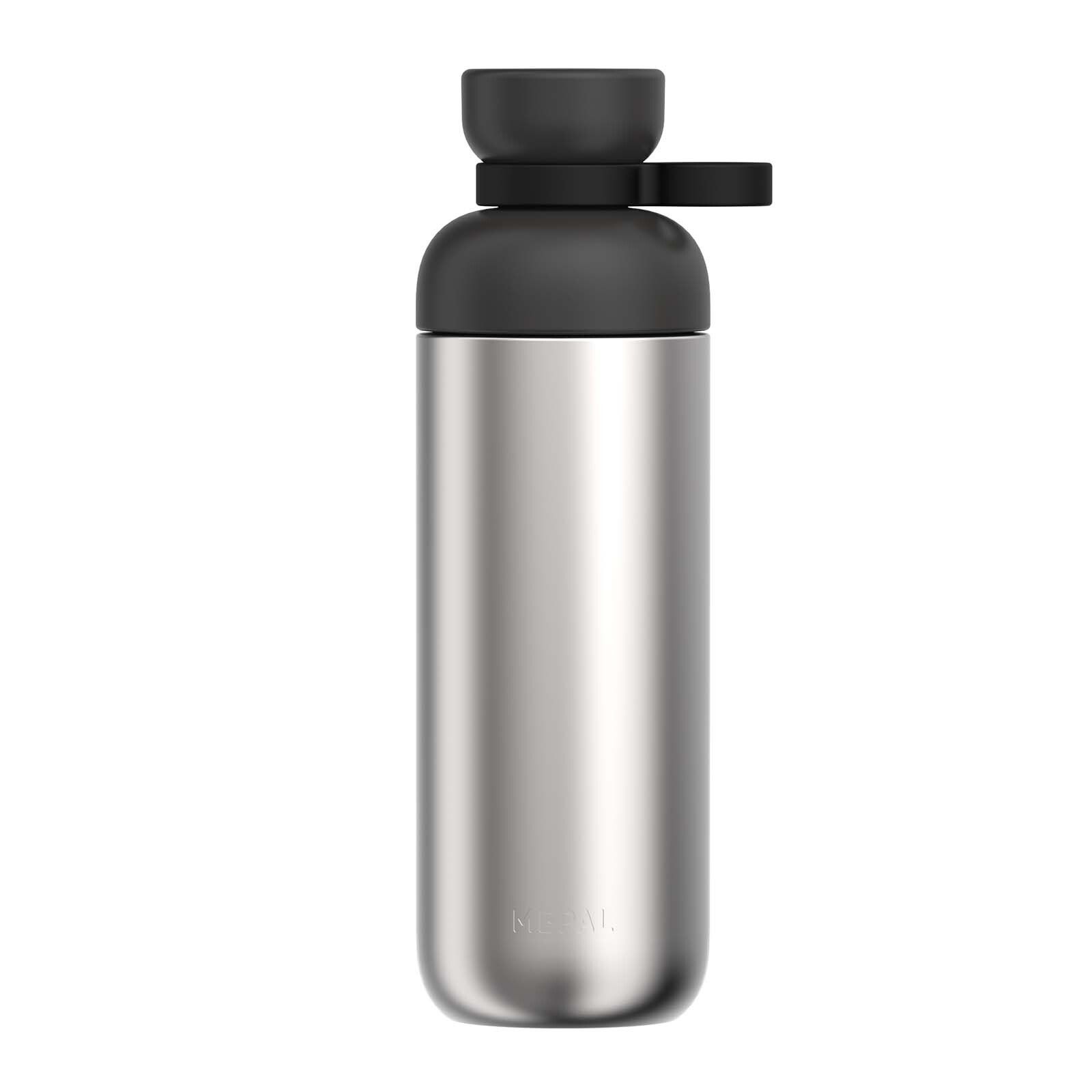 Mepal Vita 700 ml Wasserflasche aus recyceltem Edelstahl (Kohlensäure geeignet) - schwarz-370