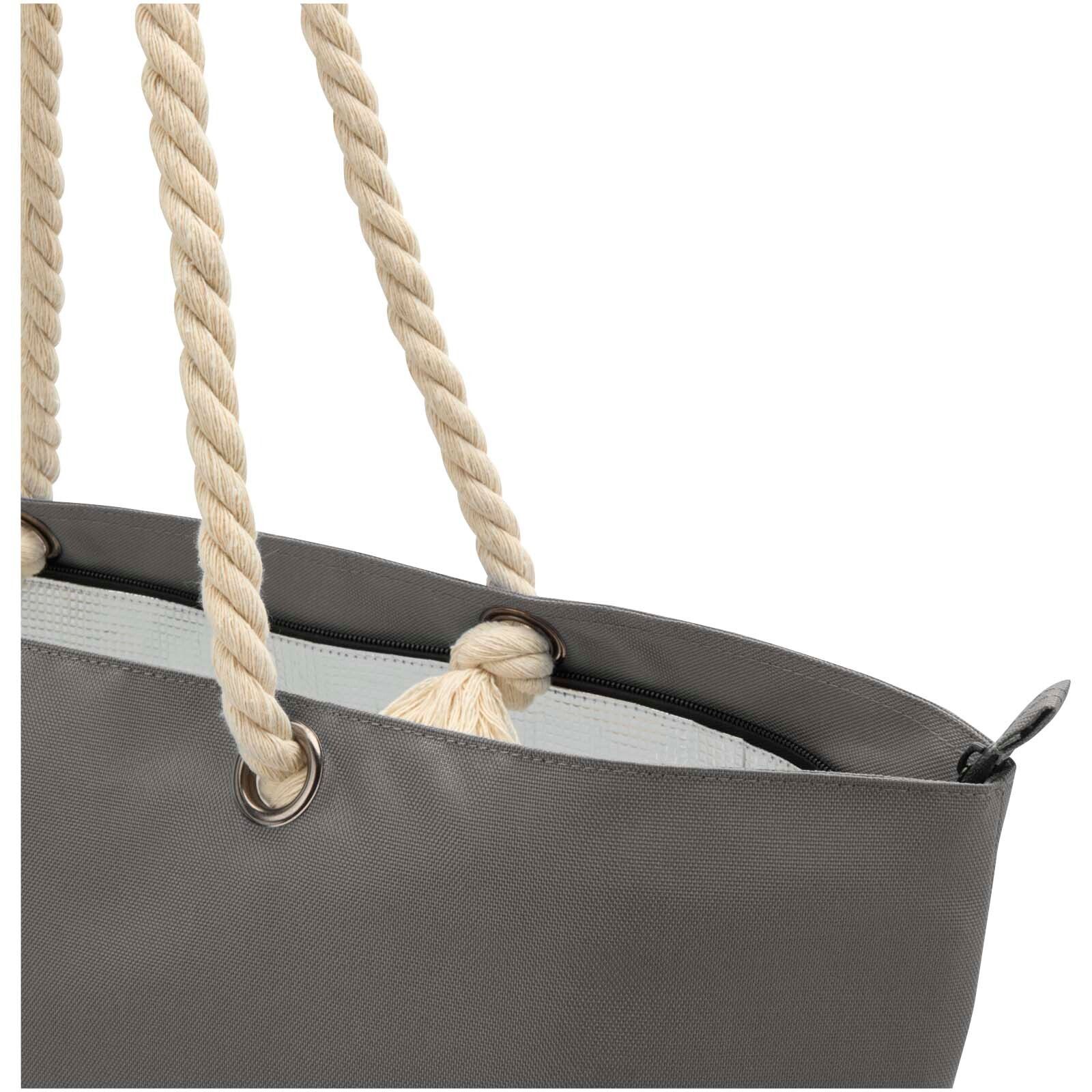 Panama Strandkühltasche mit Kordelgriffen aus recyceltem GRS-Material, 23L - grau-904
