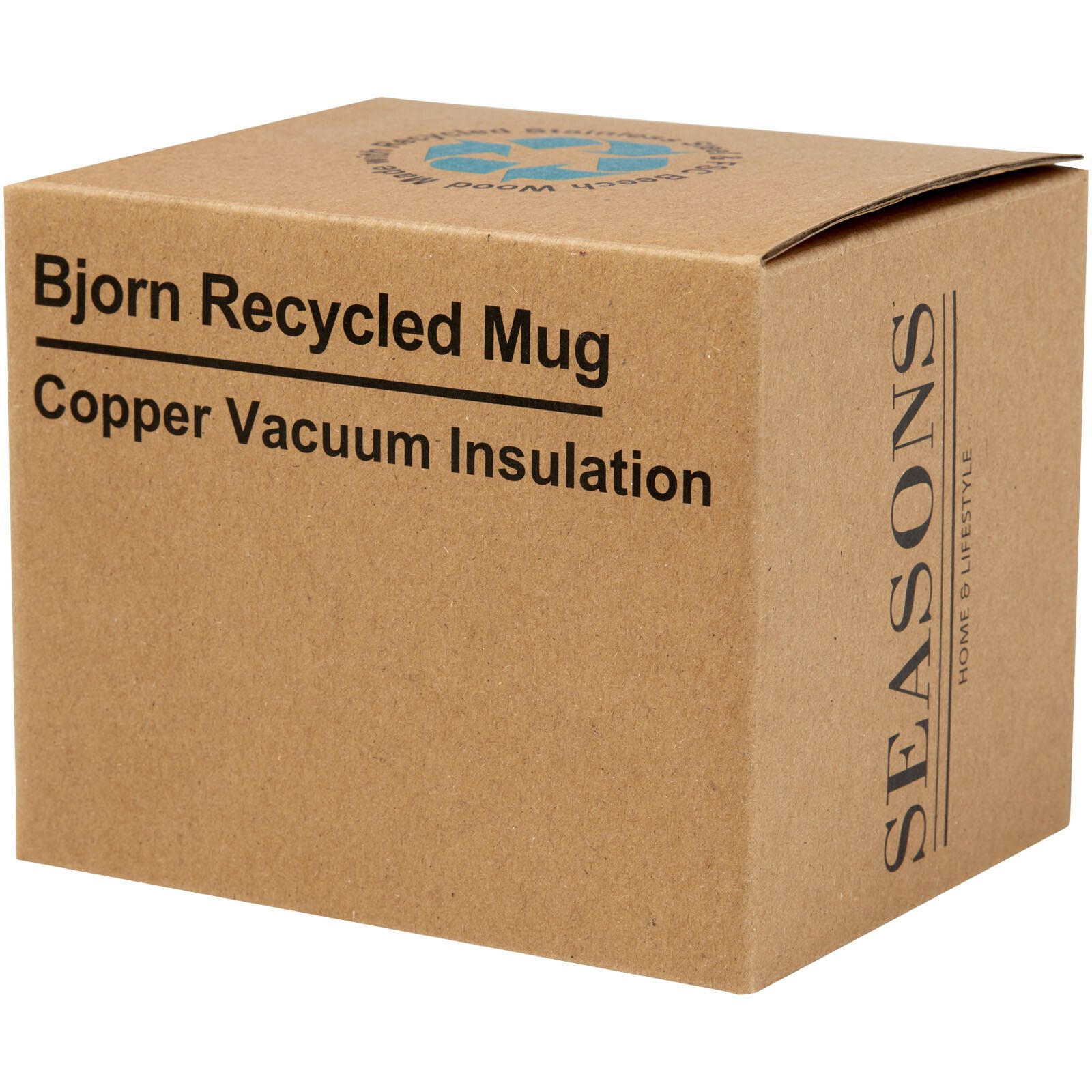 Bjorn RCS-zertifizierter Becher aus recyceltem Edelstahl mit Kupfer-Vakuumisolierung, 360 ml - schwarz-683