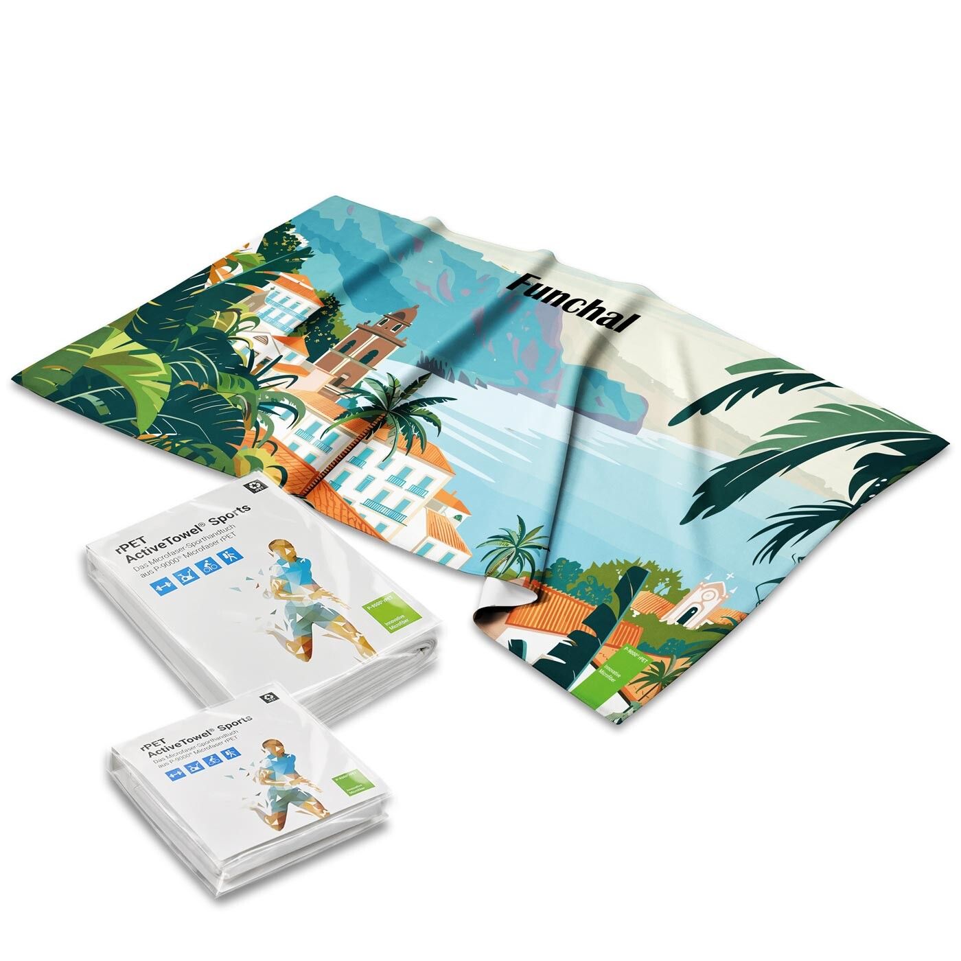 rPET ActiveTowel® Sports 80x40 cm im Polybeutel mit Klappkarte-848
