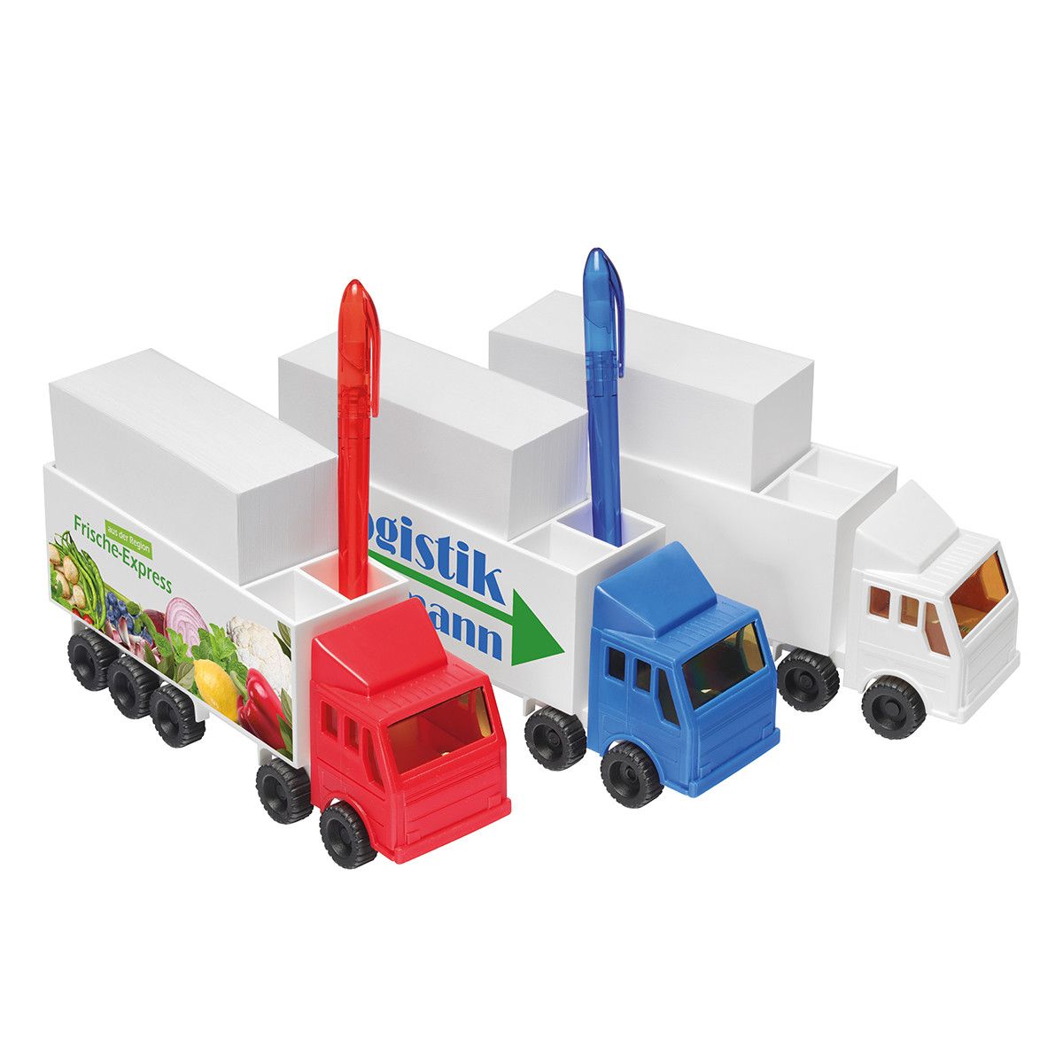 Zettelbox mit Köcher LKW - weiß, weiß-785