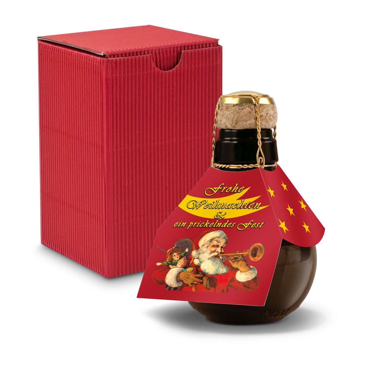 Kleinste Sektflasche der Welt - Weihnachtsgruß 125ml - rot-364