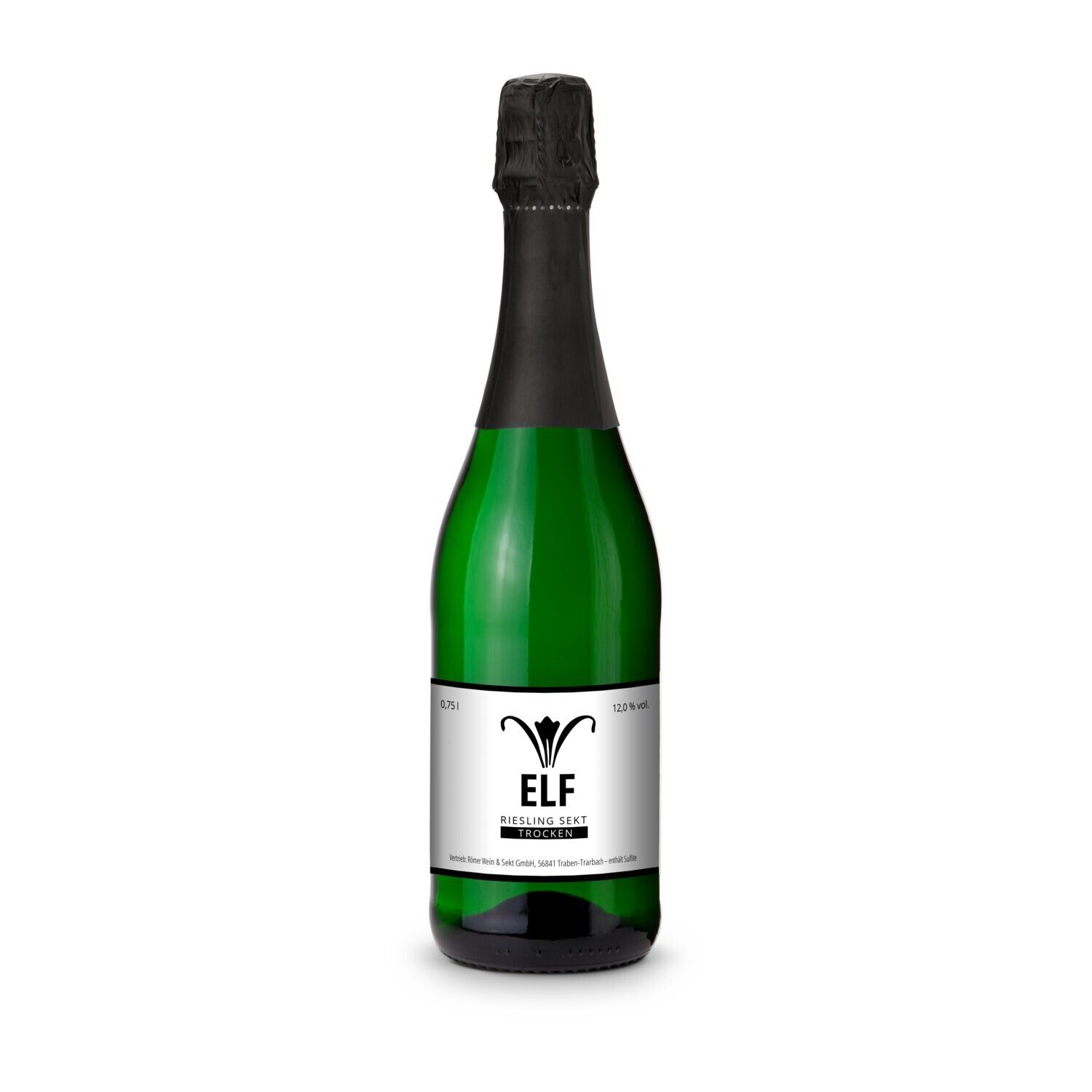 Sekt - Riesling - Flasche grün, 0,75 l - Kapselfarbe Schwarz-72